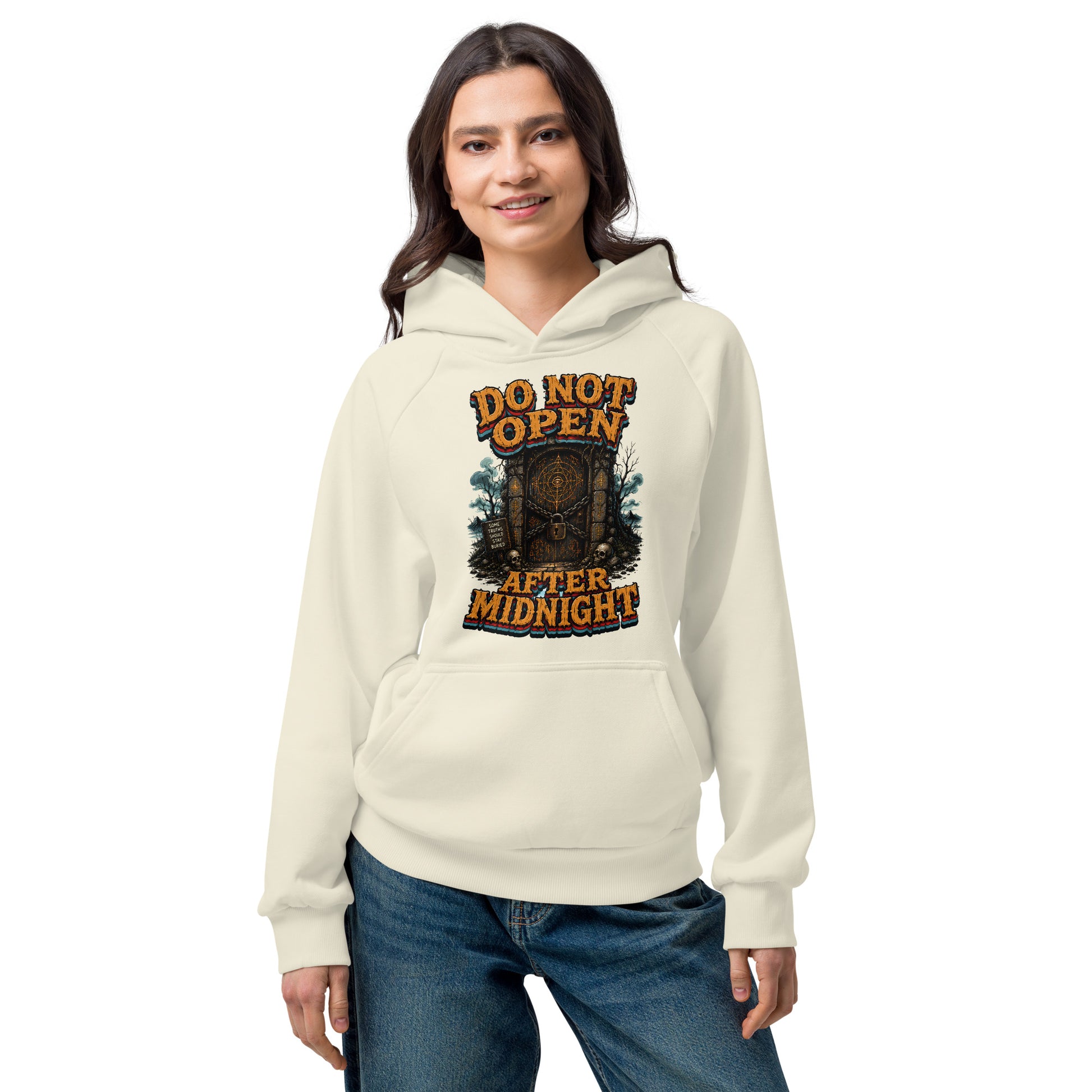 Do Not Open After Midnight Horror Mystery Unisex Super Heavyweight Hoodie by printfluence.net