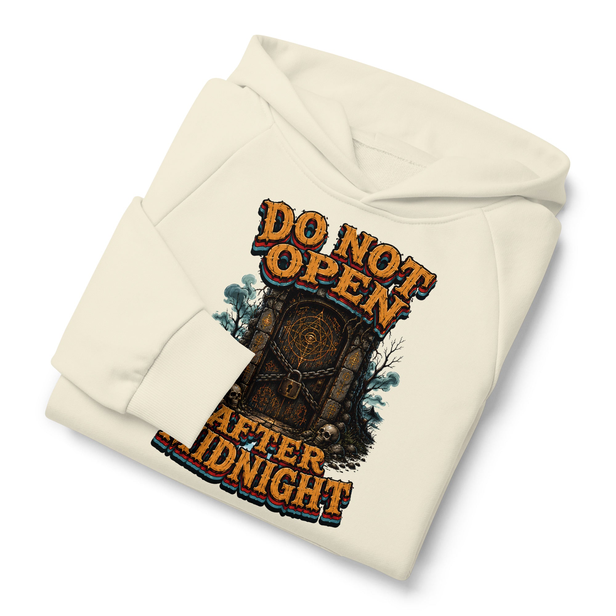 Do Not Open After Midnight Horror Mystery Unisex Super Heavyweight Hoodie by printfluence.net