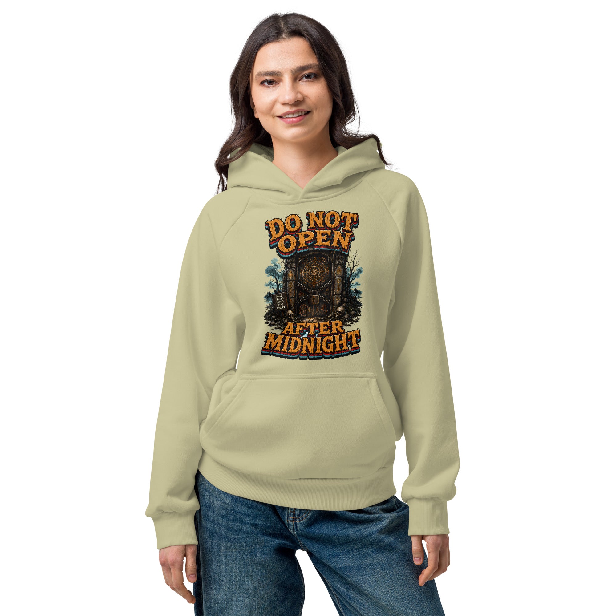Do Not Open After Midnight Horror Mystery Unisex Super Heavyweight Hoodie by printfluence.net