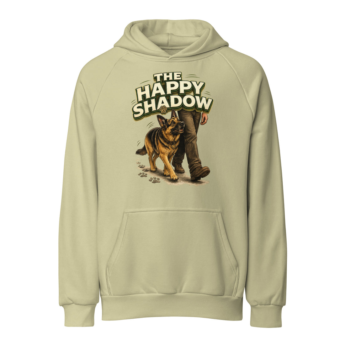 German Shepherd Happy Shadow Super Heavyweight Hoodie by printfluence.net