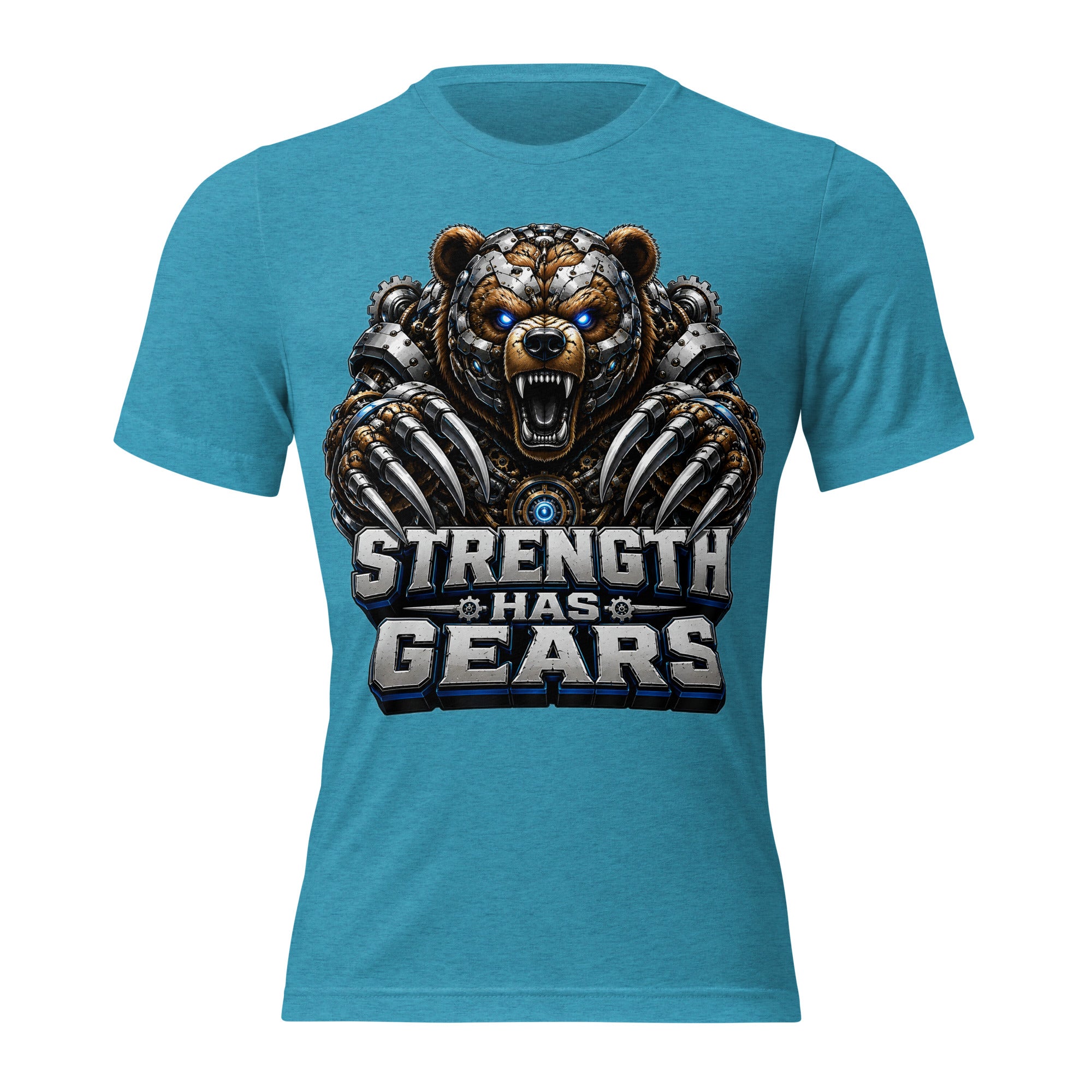 Short sleeve t-shirt - Strength Has Gears - Cybernetic Mecha Bear by printfluence.net