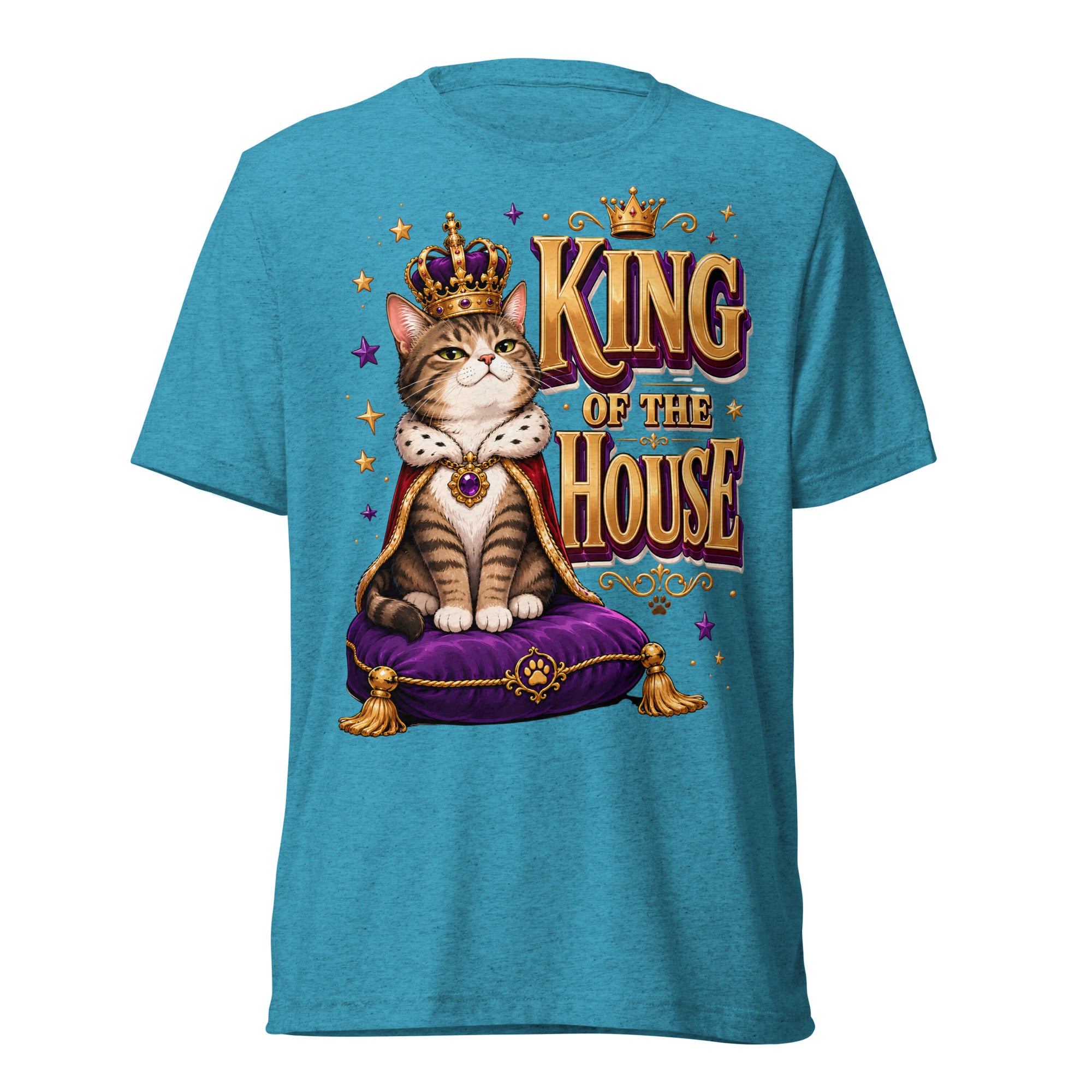 Short sleeve t-shirt - Elite King Of The House Cat - Premium Luxury Royal Feline Design by printfluence.net