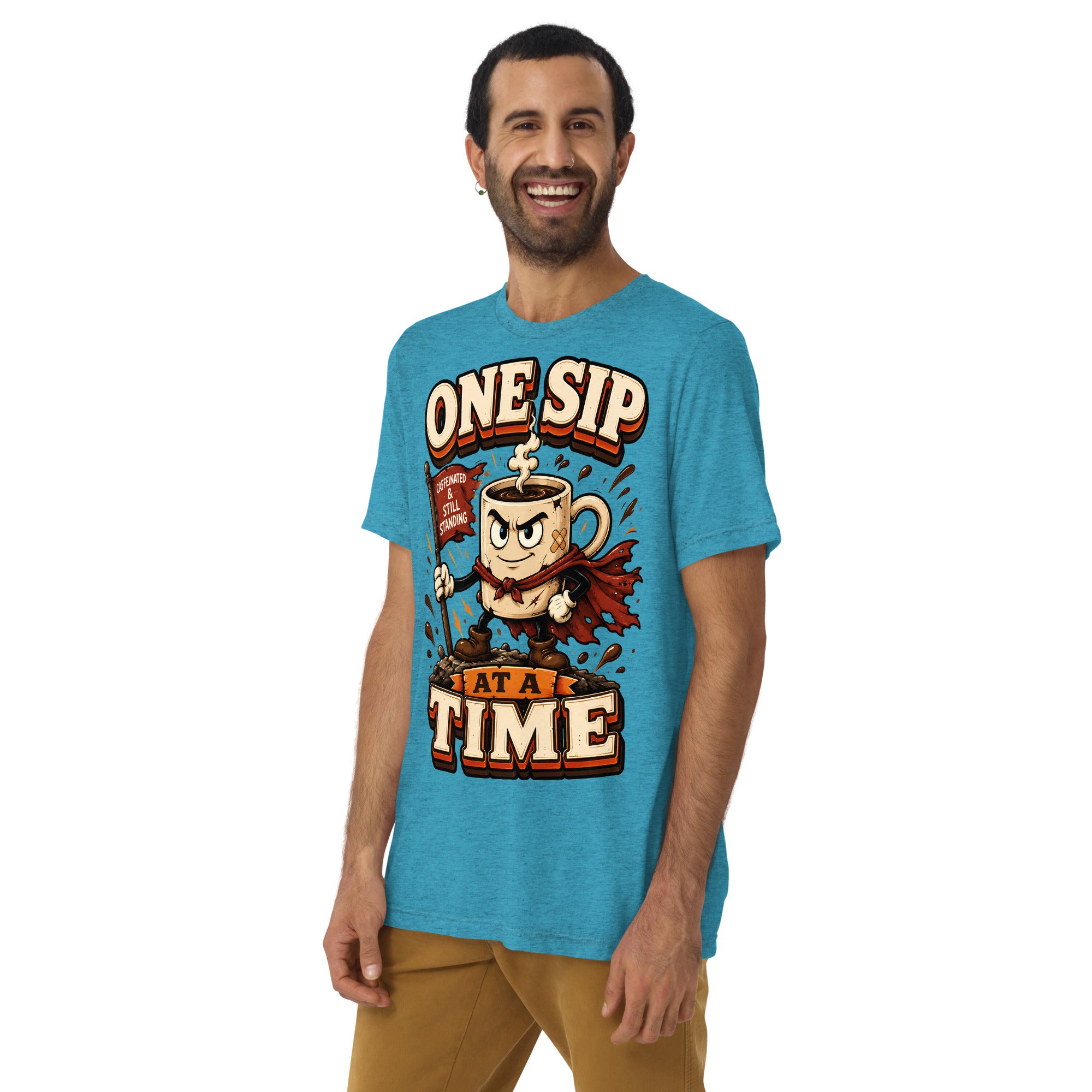 Coffee Lovers Short Sleeve Tee - One Sip At A Time! by printfluence.net