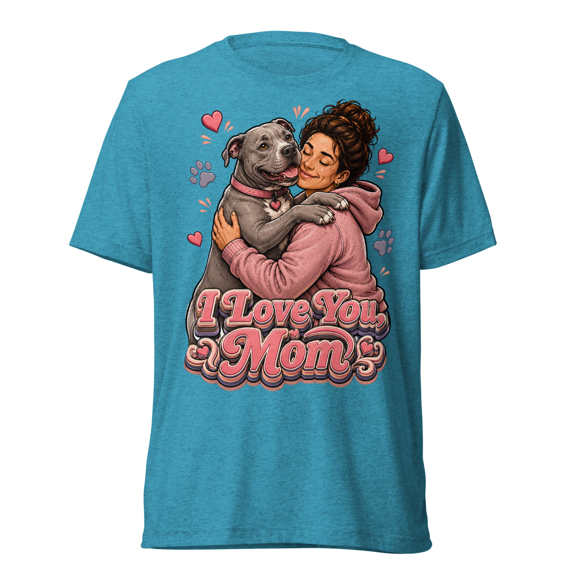 Pit Bull Mom T-Shirt - I Love You Mom Dog Lover Gift by printfluence.net