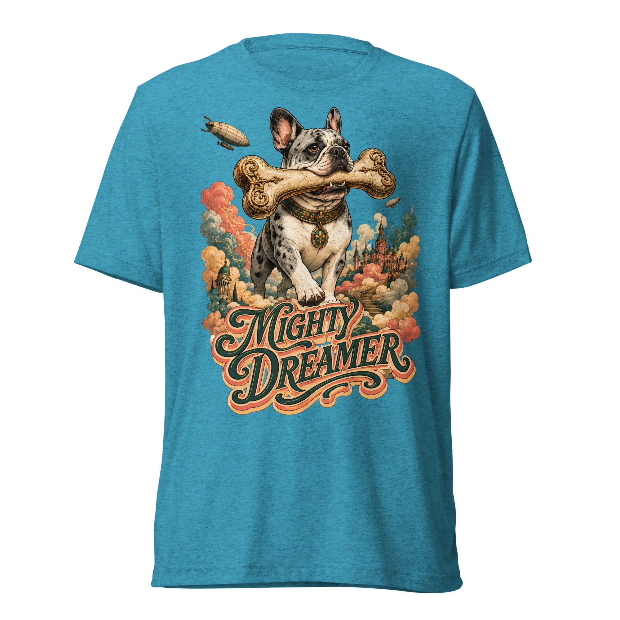Mighty Dreamer Frenchie Tri-Blend - French Bulldog Lovers Fantasy T-Shirt T-6 by printfluence.net
