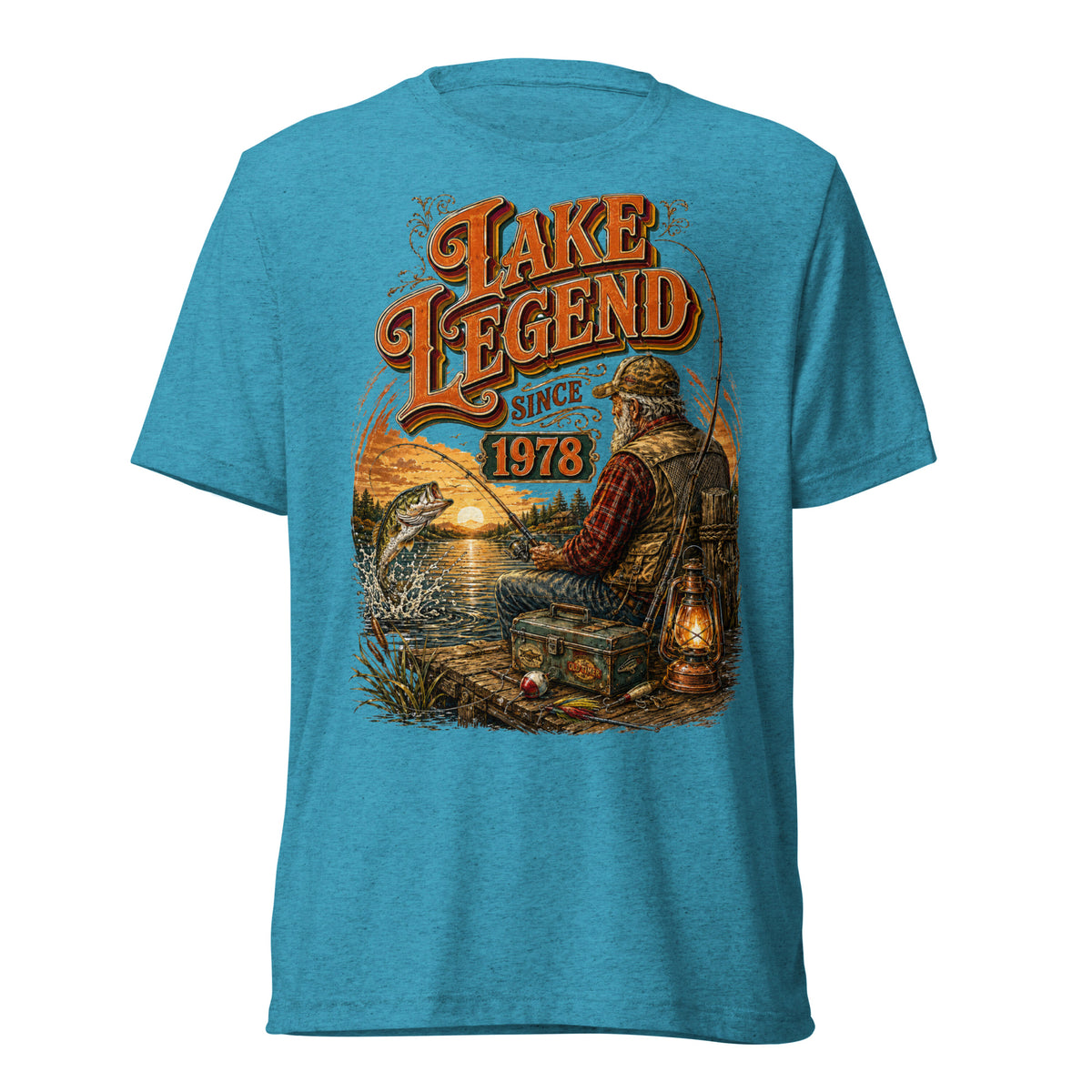 Fishing Lovers | Unisex Tri-Blend T-Shirt — LAKE LEGEND SINCE 1978 by printfluence