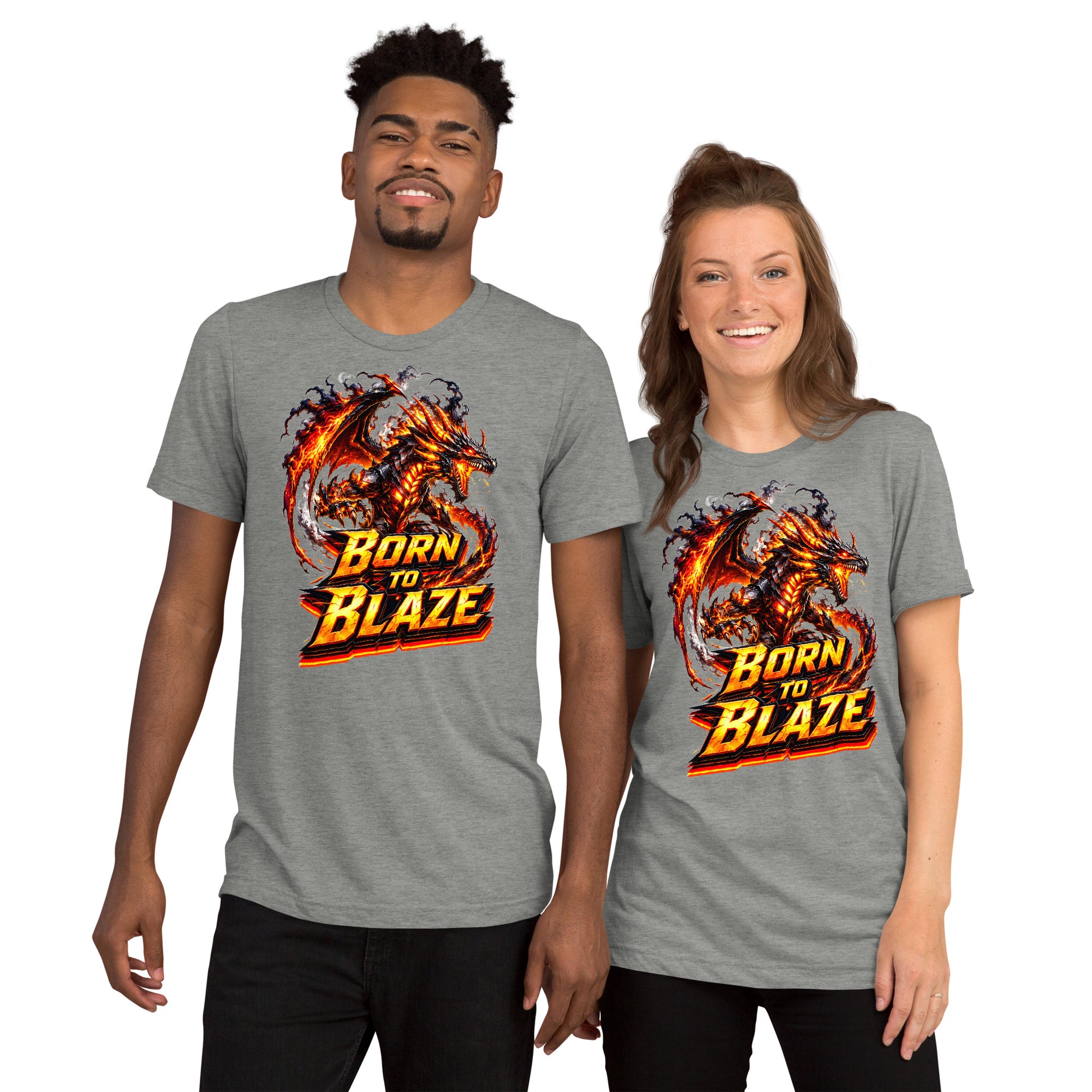 Short sleeve t-shirt - Volcanic Lava Dragon - Born to Blaze Premium Graphic Design by printfluence.net