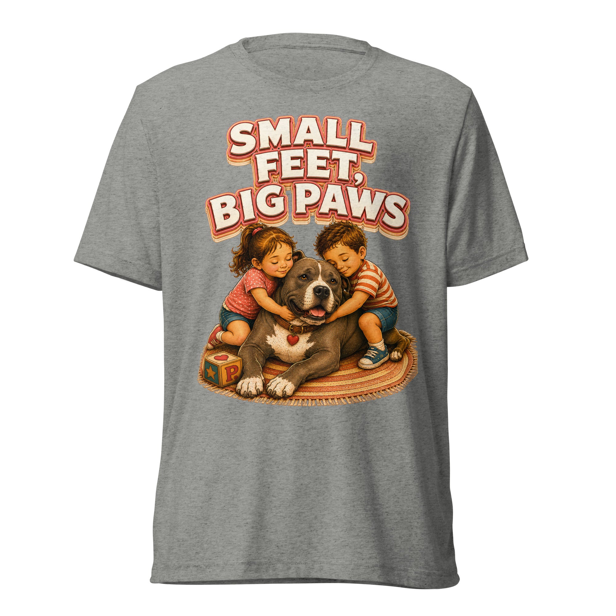 Pitbull Lovers Short Sleeve Tee - Small Feet Big Paws by printfluence.net