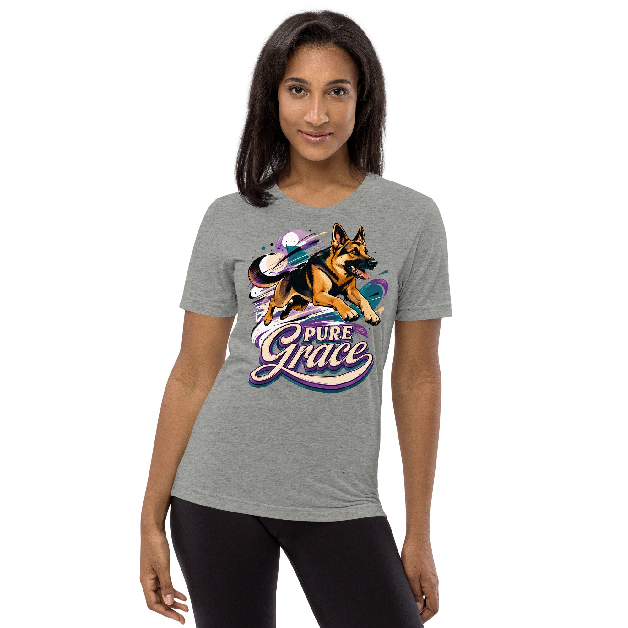 Pure Grace Graphic Tri-Blend T-Shirt | Vintage German Shepherd Unisex Tee T-6 by printfluence.net
