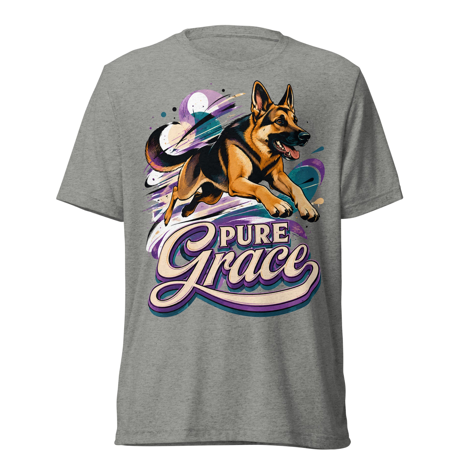 Pure Grace Graphic Tri-Blend T-Shirt | Vintage German Shepherd Unisex Tee T-6 by printfluence.net