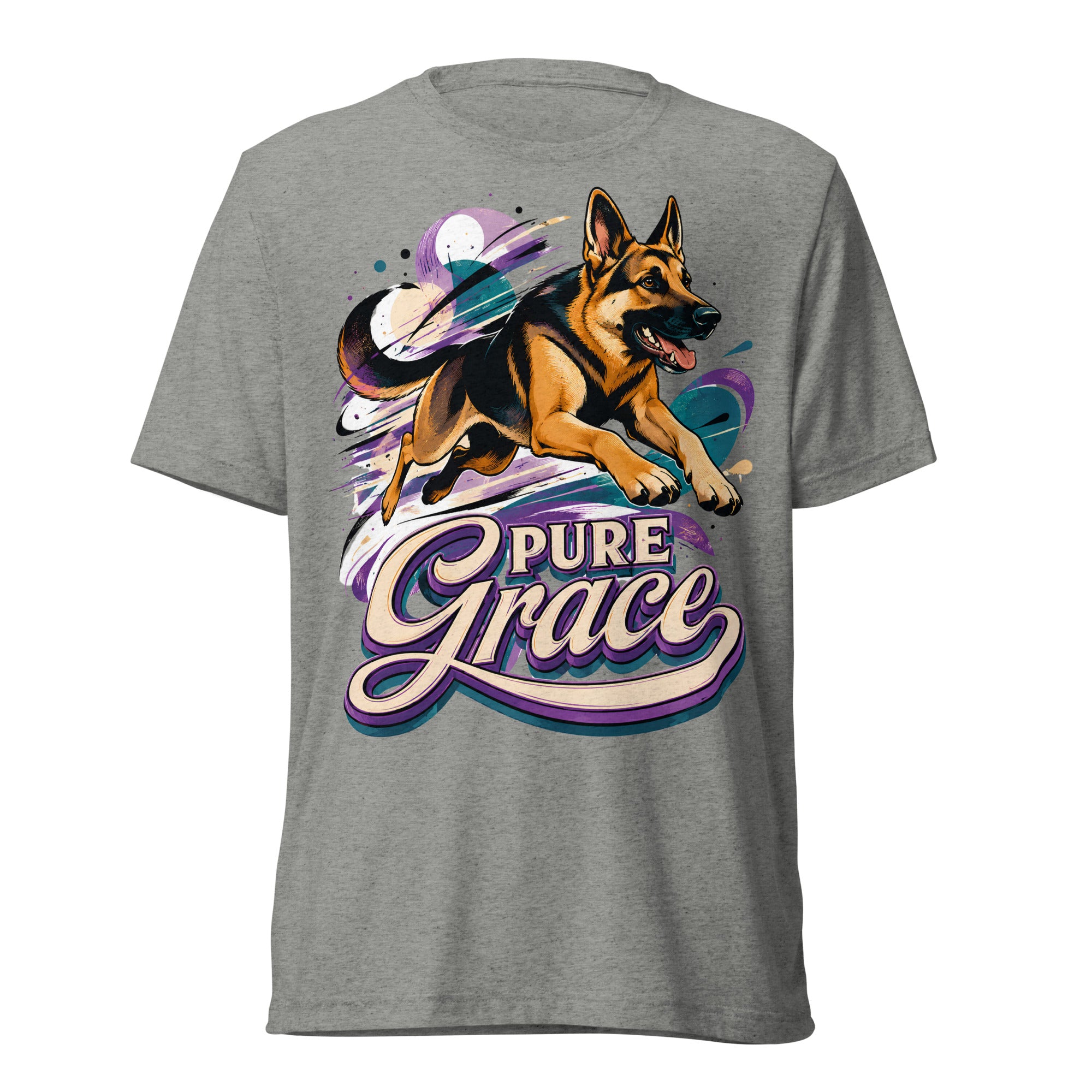 Pure Grace Graphic Tri-Blend T-Shirt | Vintage German Shepherd Unisex Tee T-6 by printfluence.net