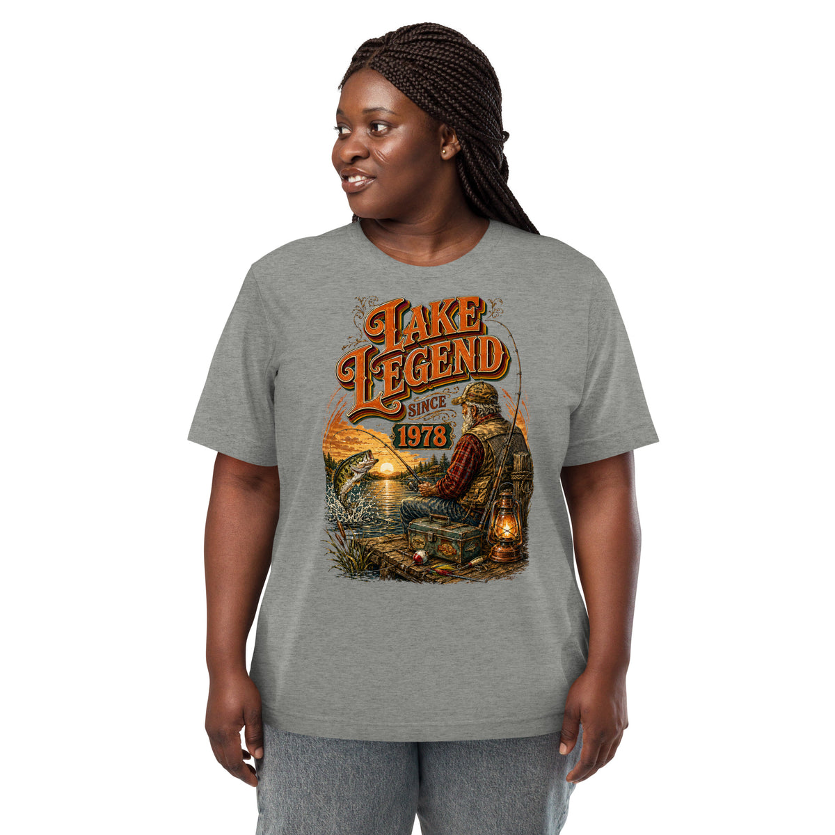 Fishing Lovers | Unisex Tri-Blend T-Shirt — LAKE LEGEND SINCE 1978 by printfluence