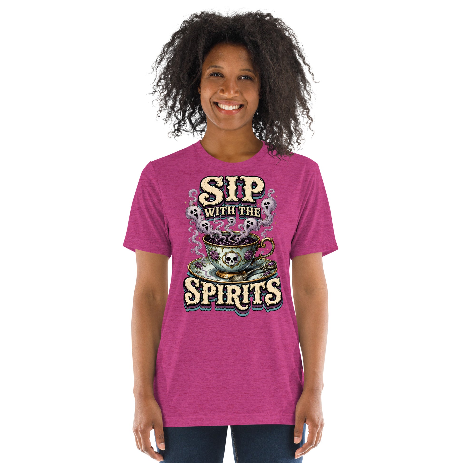 Sip with the Spirits T-Shirt - Gothic Horror & Mystery Tee by printfluence.net