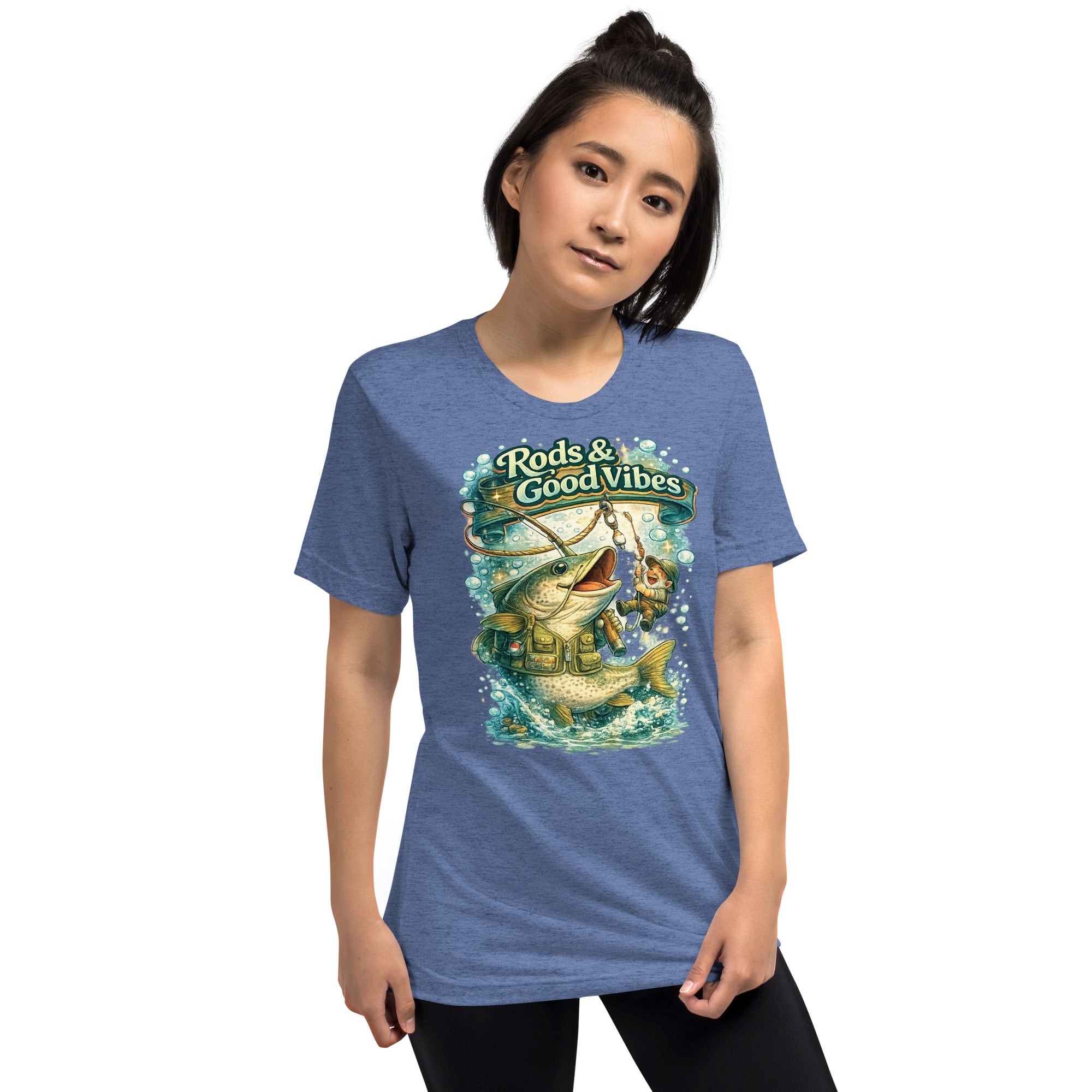 Rods & Good Vibes Fishing T-Shirt | Funny Fishing Lovers Gift by printfluence.net
