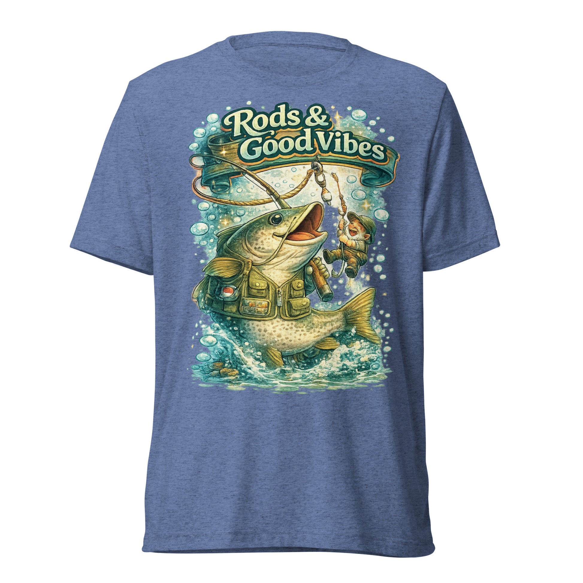 Rods & Good Vibes Fishing T-Shirt | Funny Fishing Lovers Gift by printfluence.net