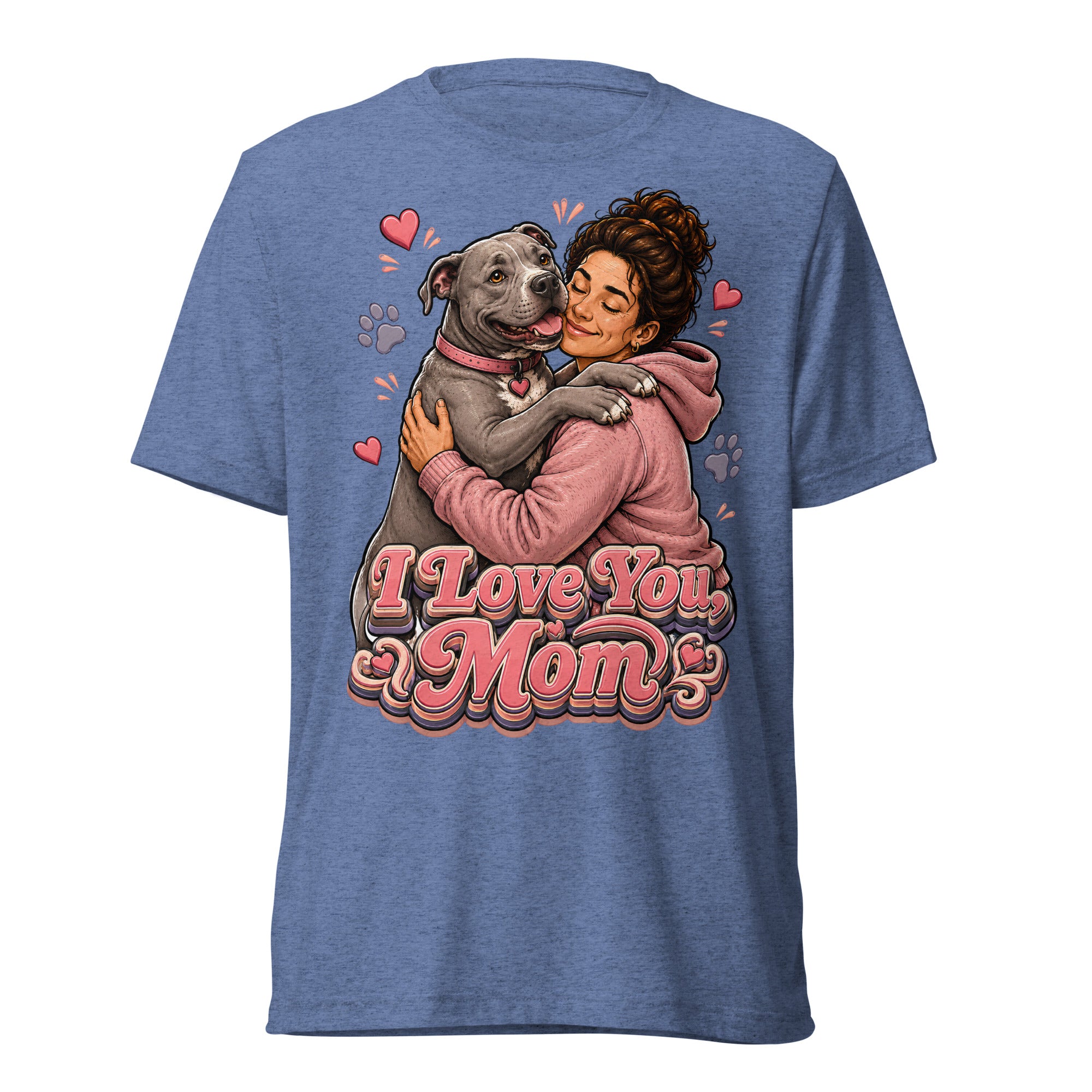 Pit Bull Mom T-Shirt - I Love You Mom Dog Lover Gift by printfluence.net