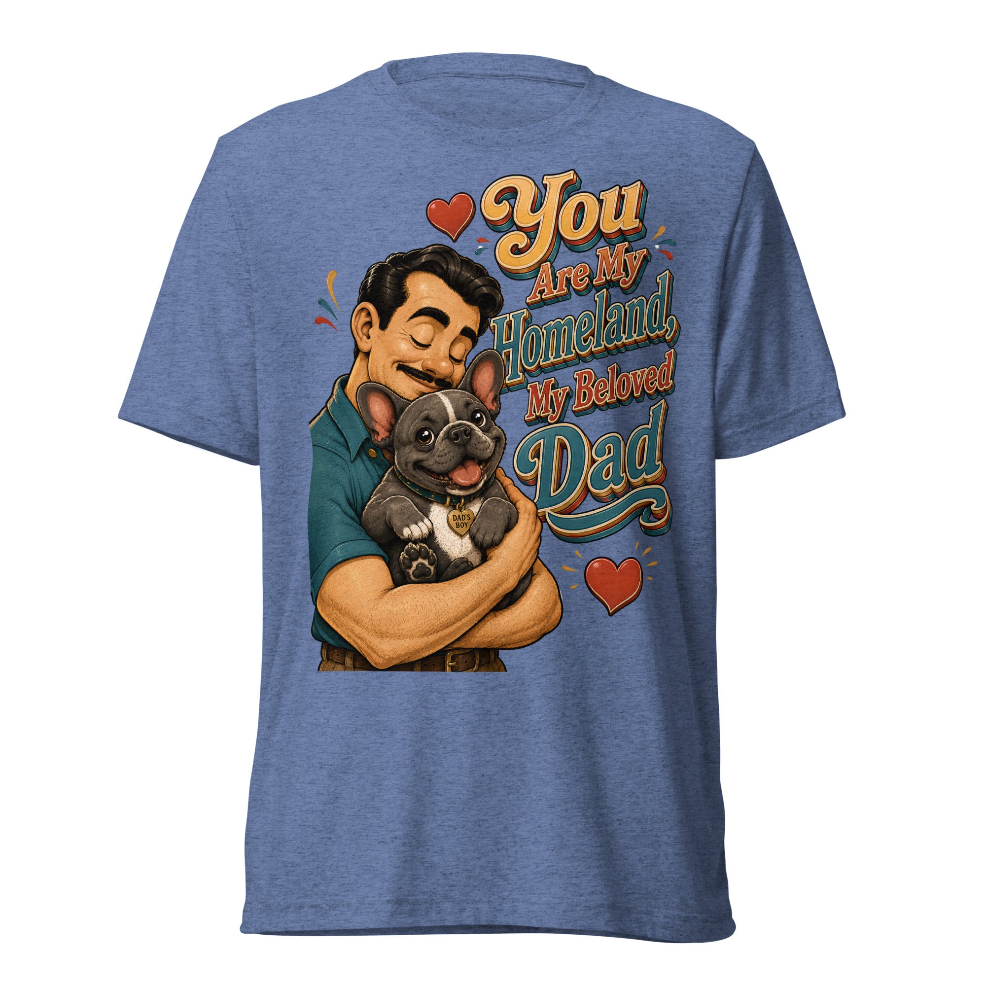 French Bulldog Dad Homeland Retro T-Shirt by printfluence.net