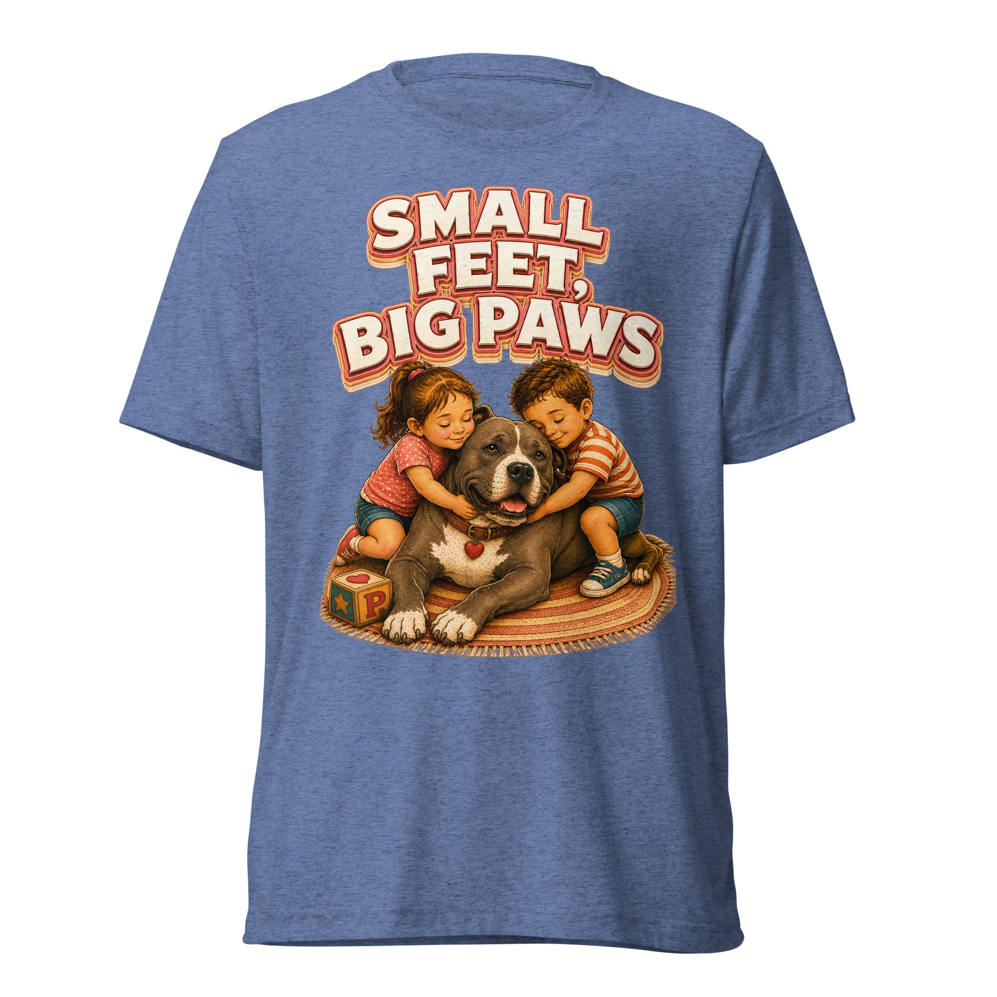Pitbull Lovers Short Sleeve Tee - Small Feet Big Paws by printfluence.net
