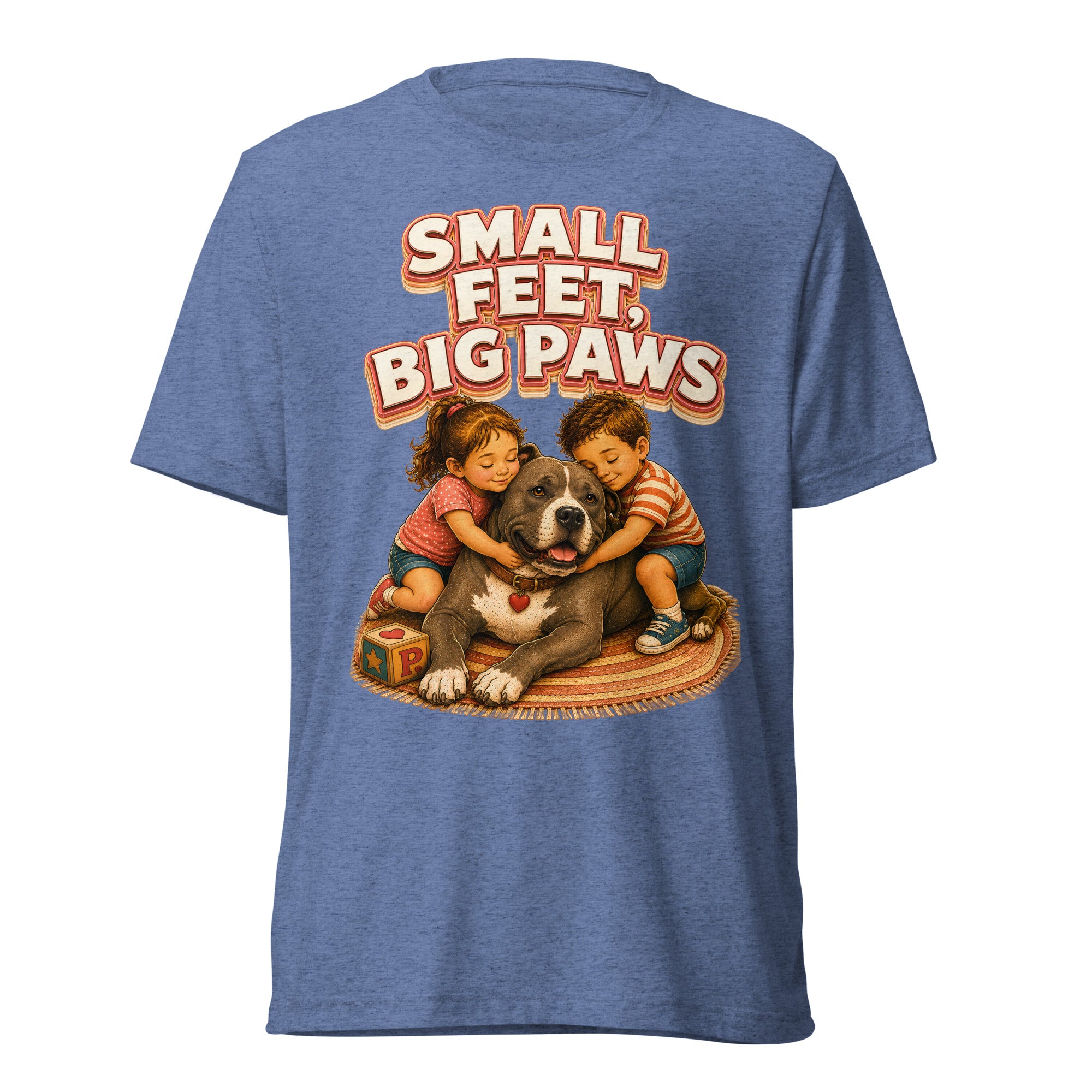Pitbull Lovers Short Sleeve Tee - Small Feet Big Paws by printfluence.net