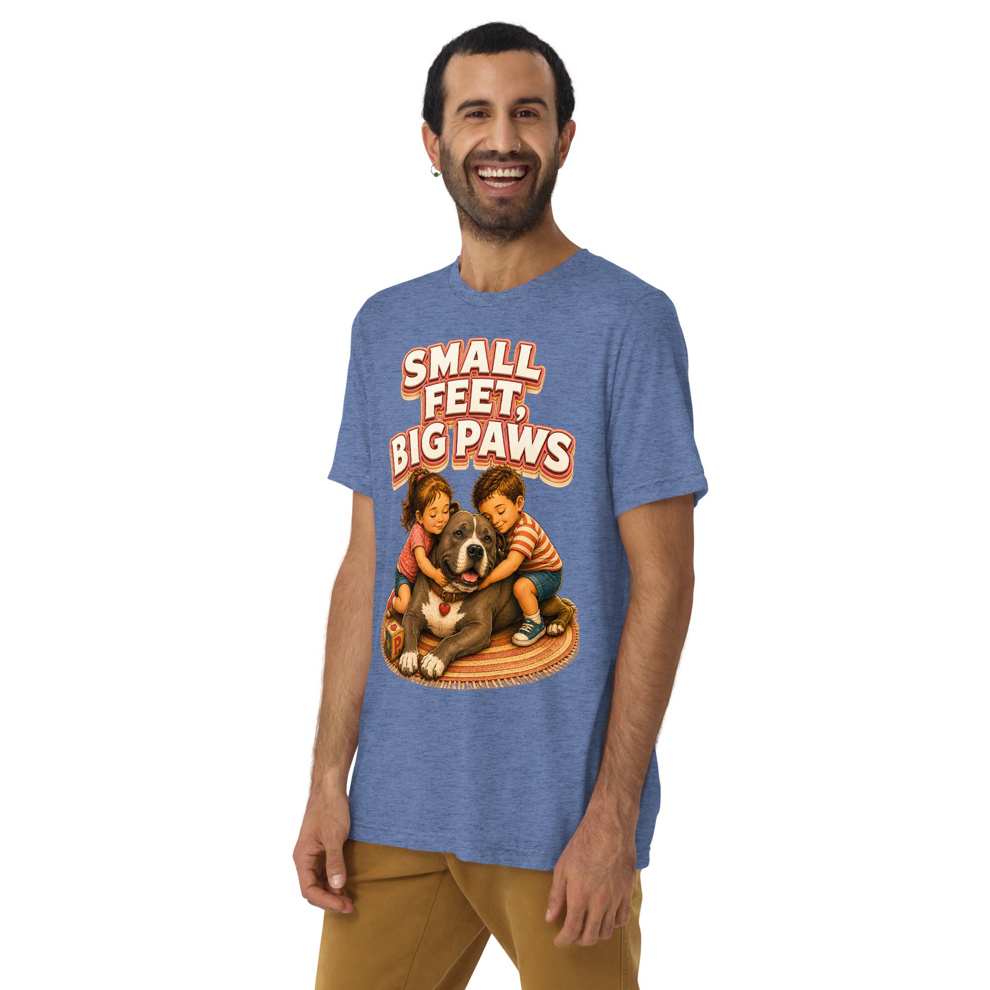 Pitbull Lovers Short Sleeve Tee - Small Feet Big Paws by printfluence.net