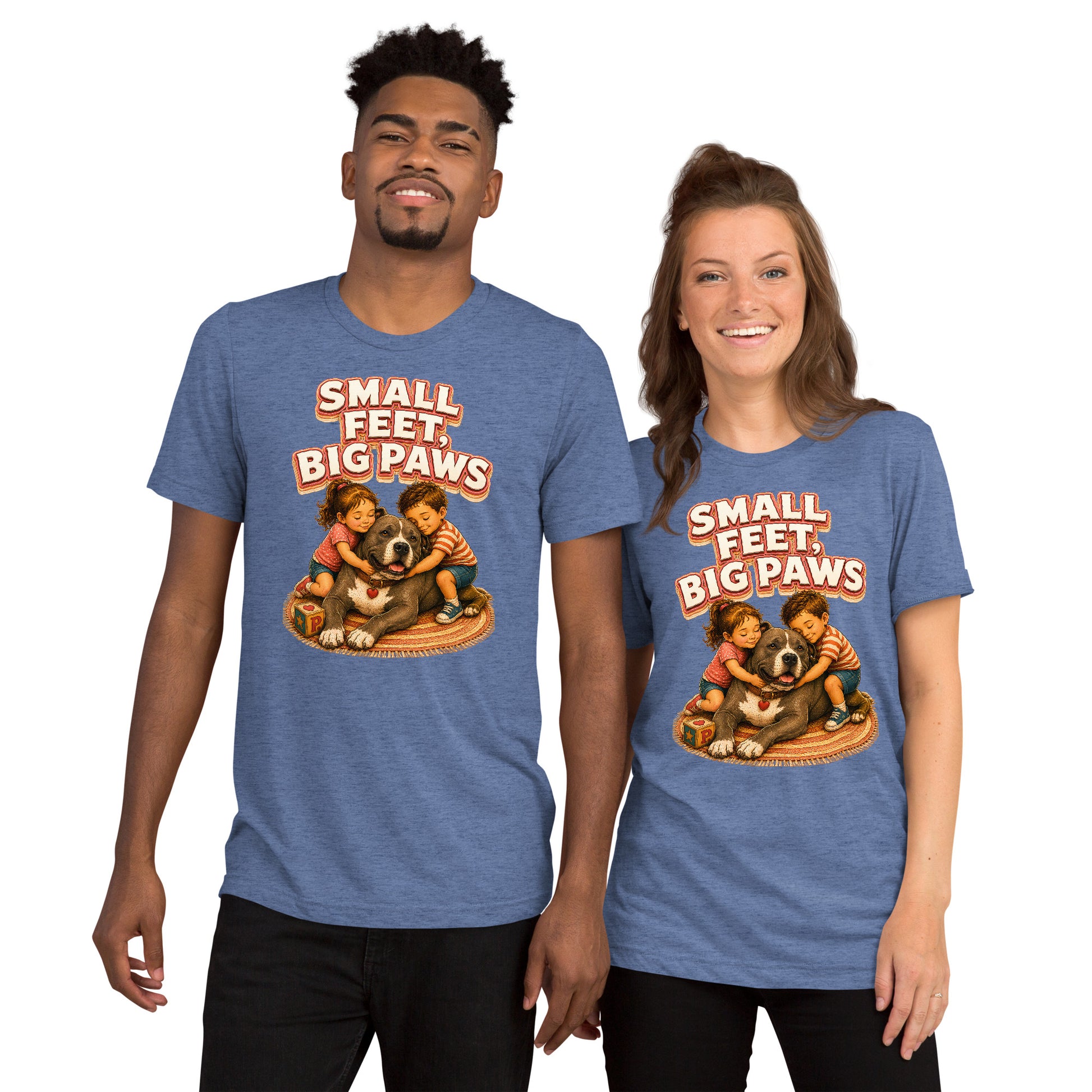 Pitbull Lovers Short Sleeve Tee - Small Feet Big Paws by printfluence.net