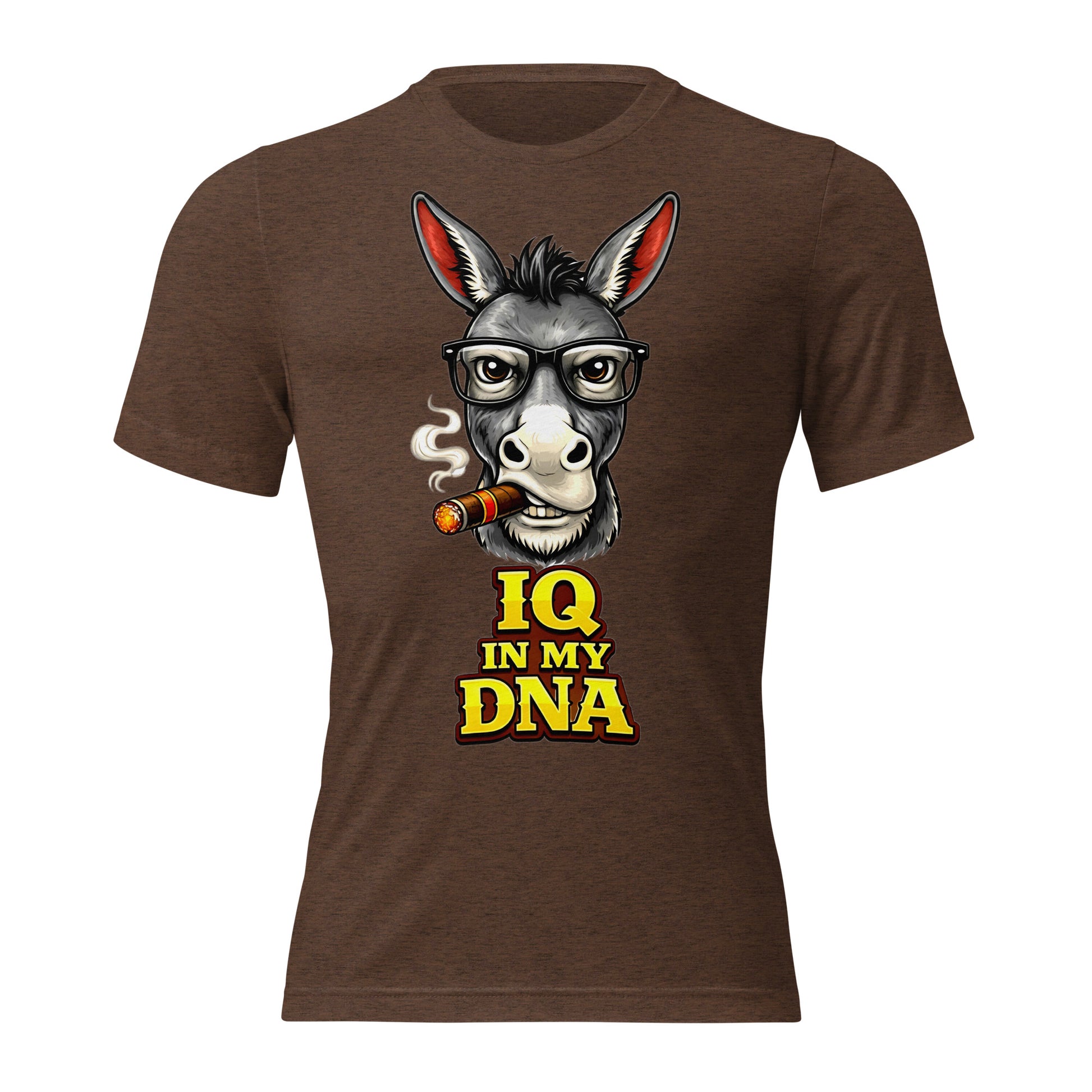 Short sleeve t-shirt - "IQ IN MY DNA" Smart Donkey Graphic Tee – Funny Sarcastic Academic Tri-Blend T-Shirt by printfluence.net