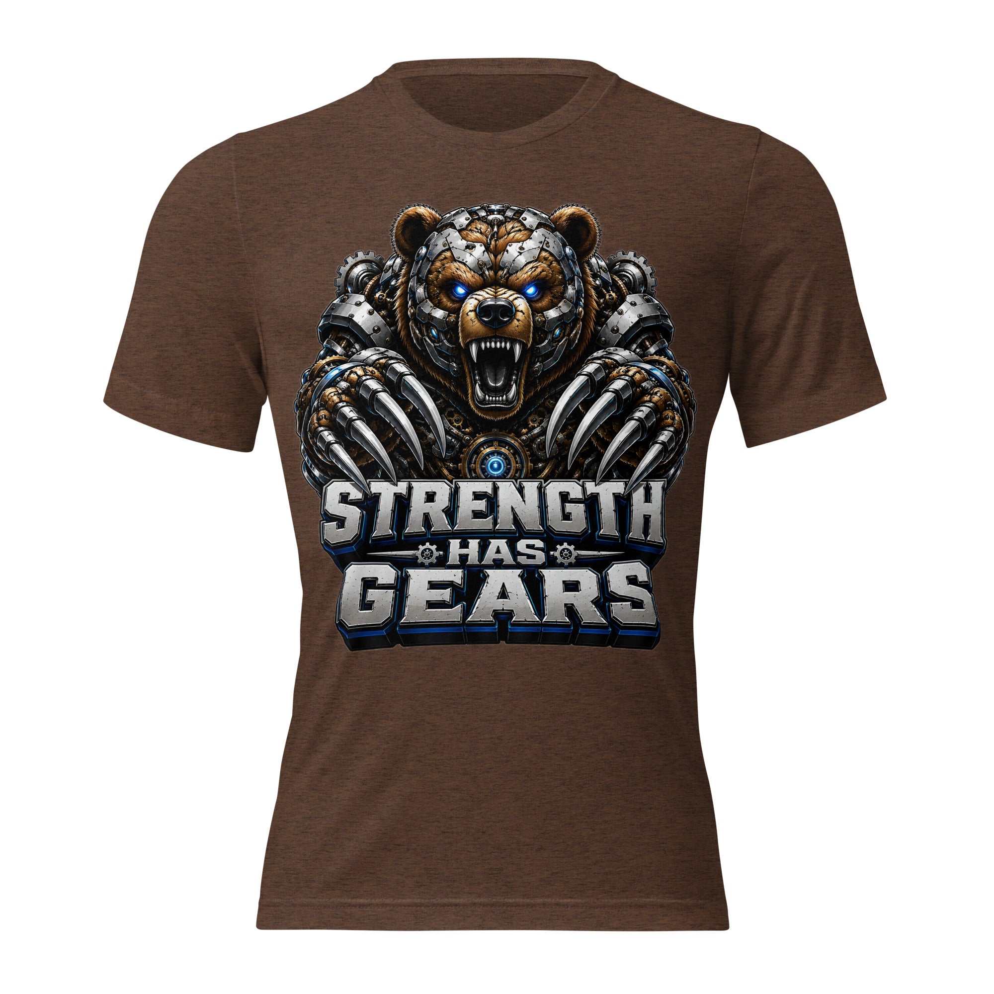 Short sleeve t-shirt - Strength Has Gears - Cybernetic Mecha Bear by printfluence.net