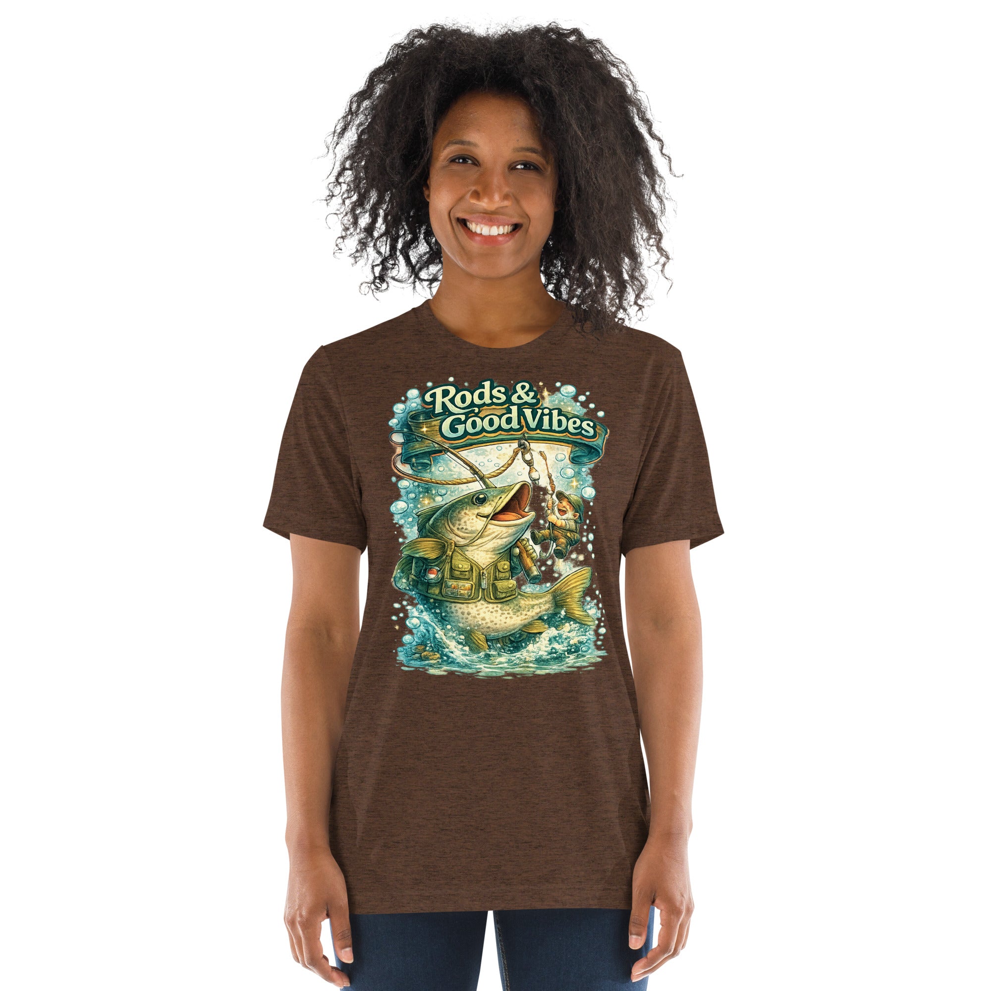 Rods & Good Vibes Fishing T-Shirt | Funny Fishing Lovers Gift by printfluence.net
