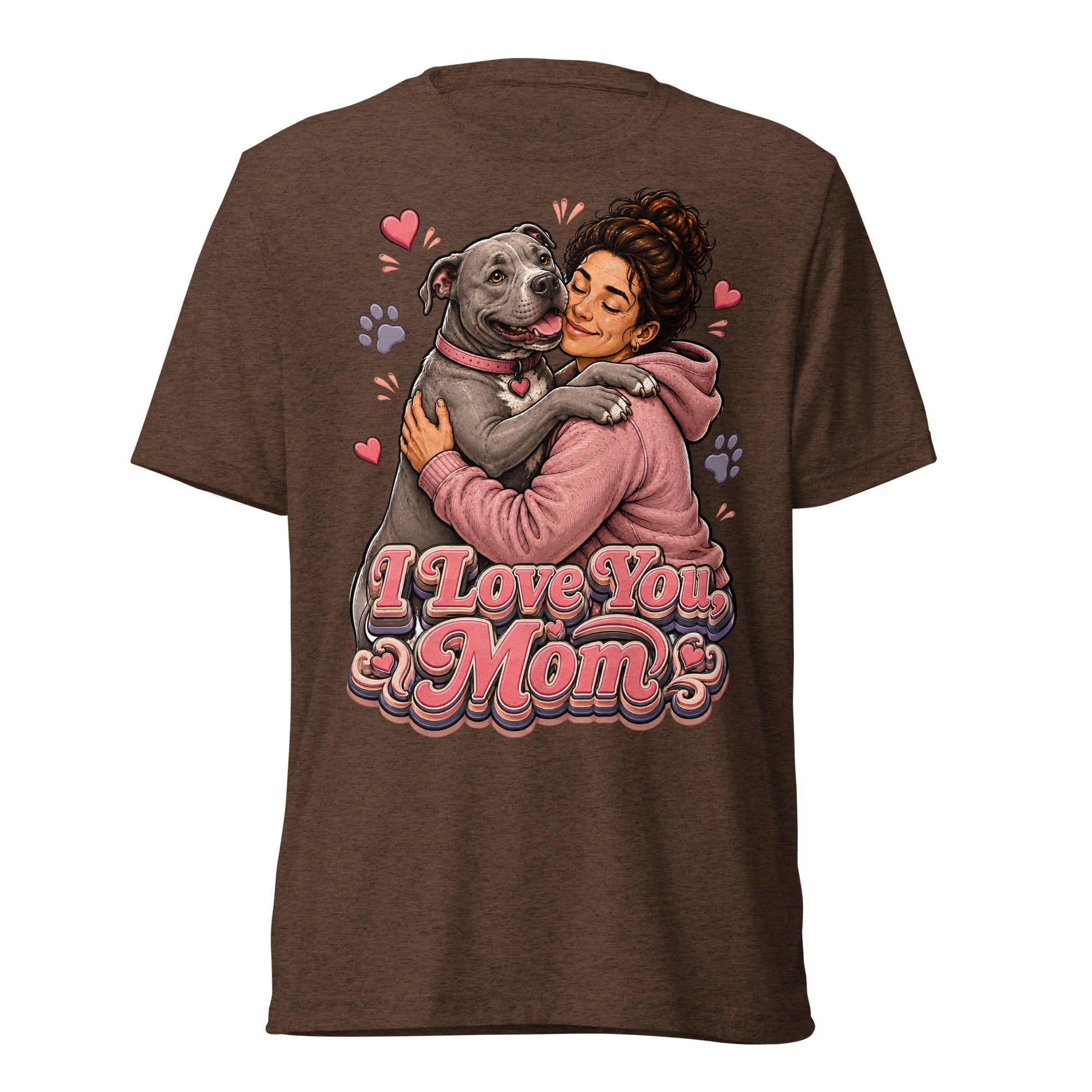 Pit Bull Mom T-Shirt - I Love You Mom Dog Lover Gift by printfluence.net