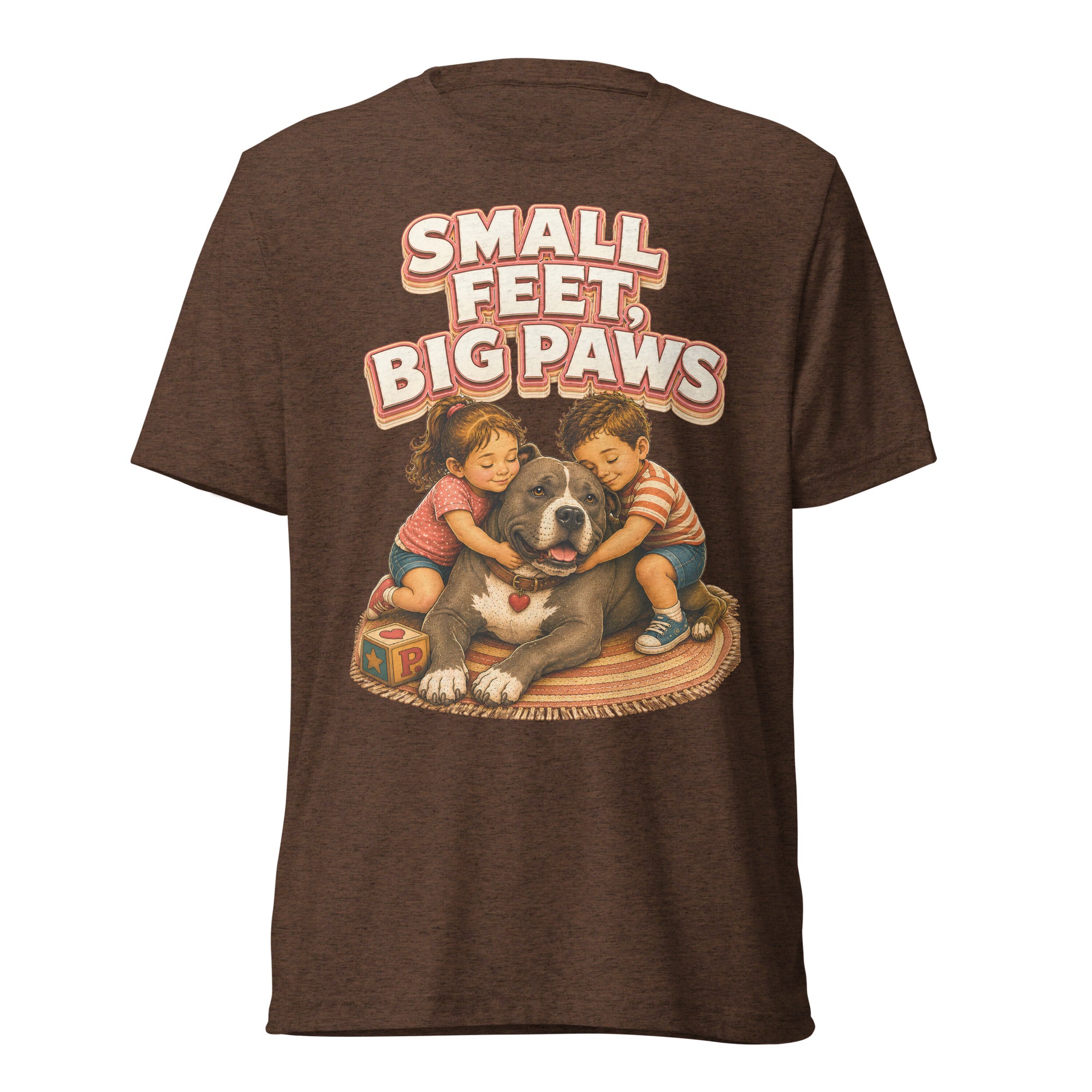 Pitbull Lovers Short Sleeve Tee - Small Feet Big Paws by printfluence.net