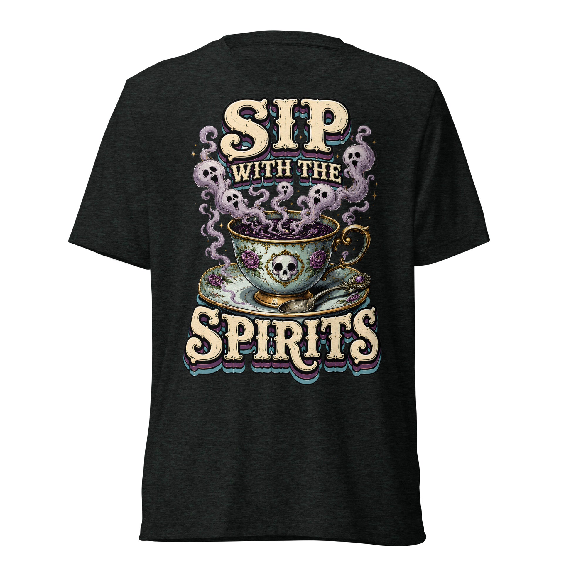 Sip with the Spirits T-Shirt - Gothic Horror & Mystery Tee by printfluence.net