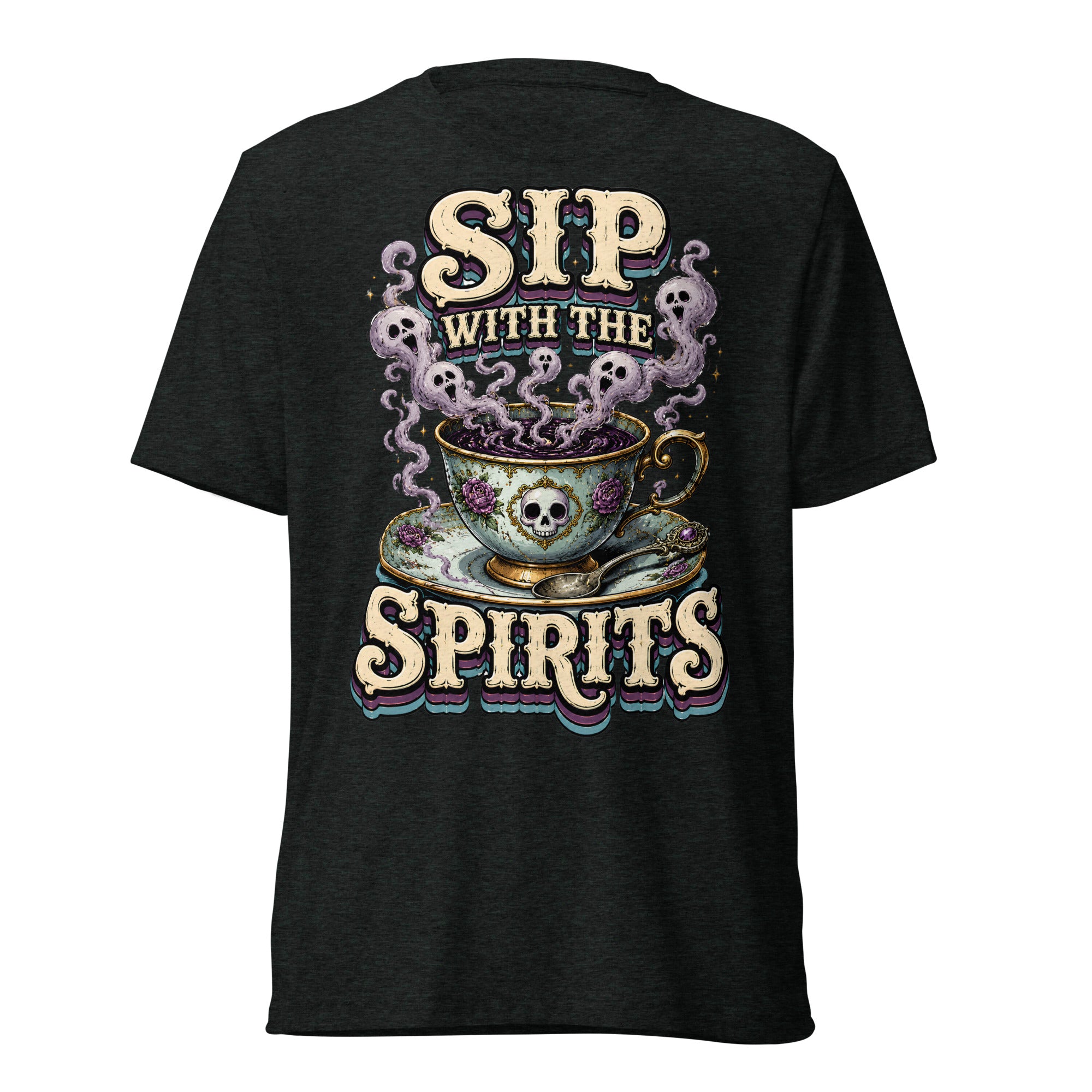 Sip with the Spirits T-Shirt - Gothic Horror & Mystery Tee by printfluence.net
