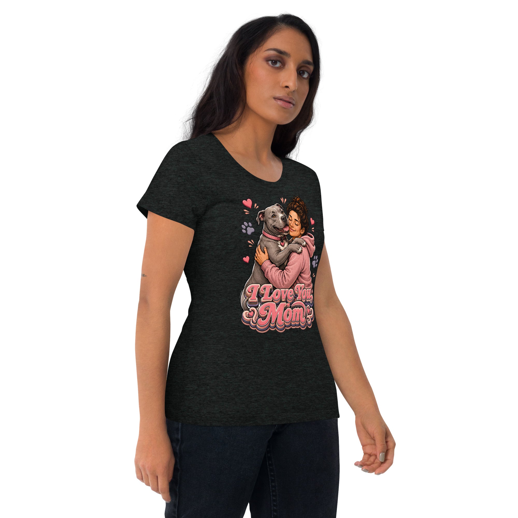 Pit Bull Mom T-Shirt - I Love You Mom Dog Lover Gift by printfluence.net