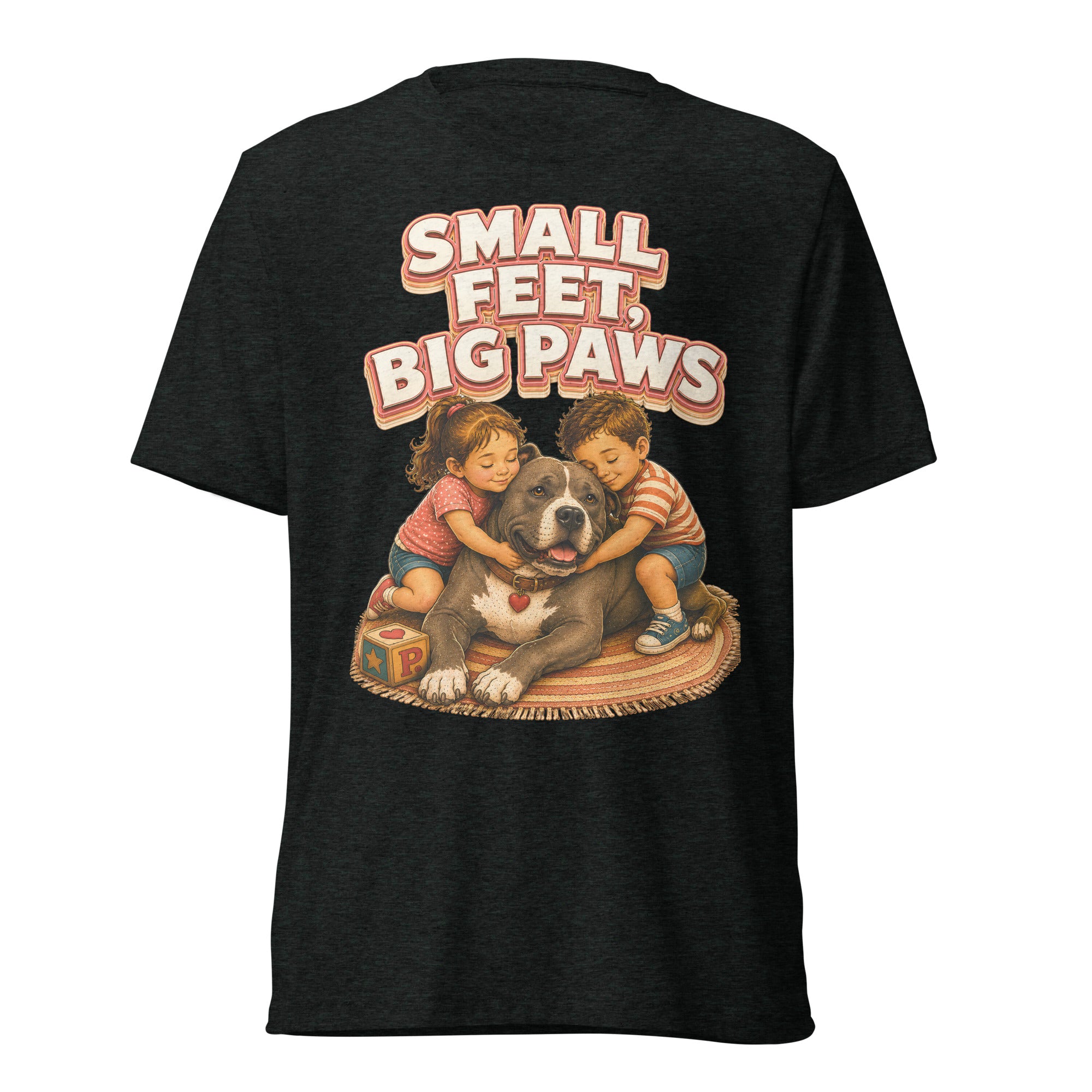 Pitbull Lovers Short Sleeve Tee - Small Feet Big Paws by printfluence.net