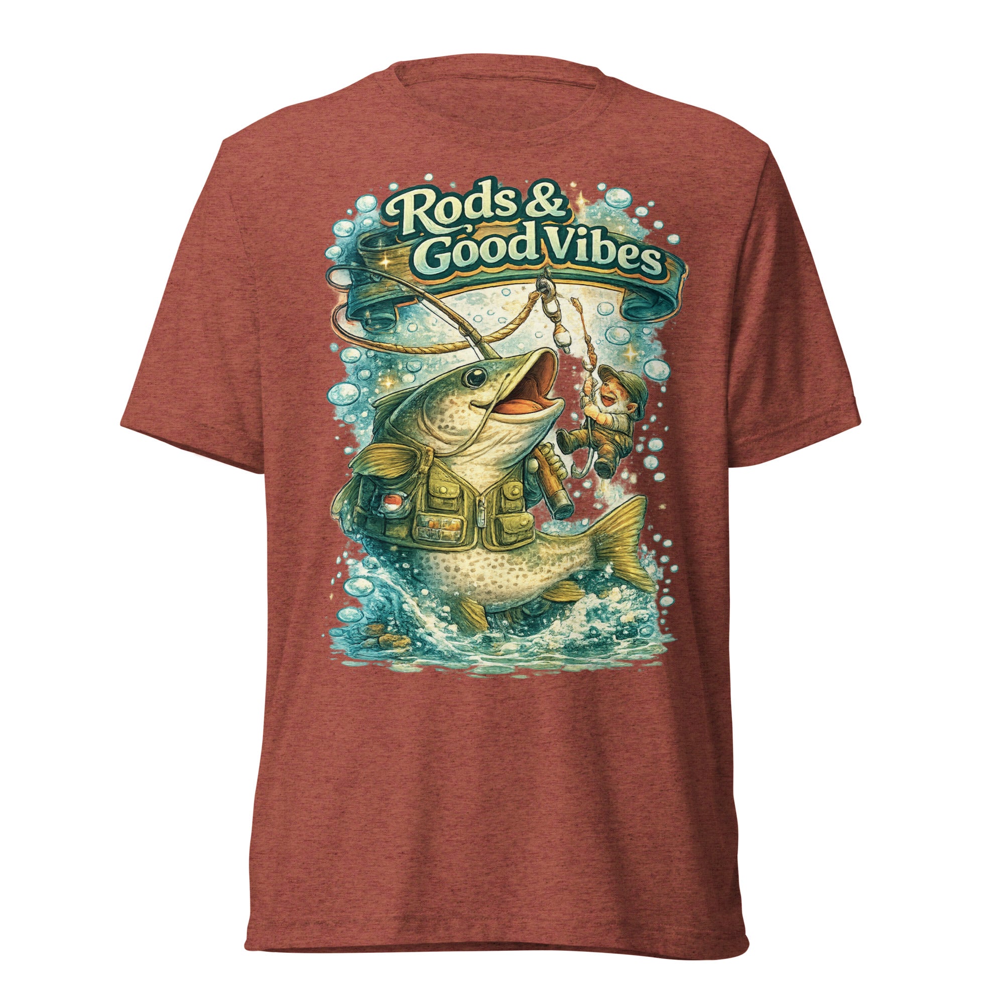 Rods & Good Vibes Fishing T-Shirt | Funny Fishing Lovers Gift by printfluence.net