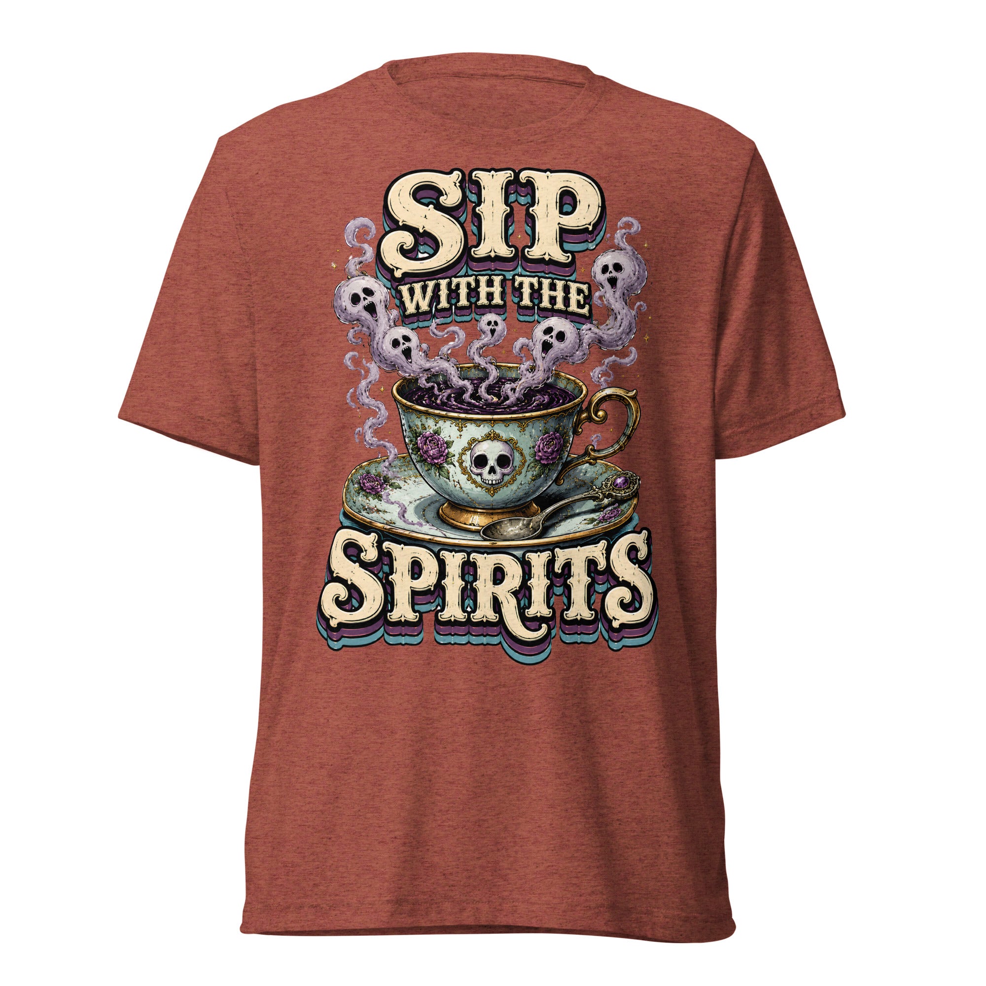 Sip with the Spirits T-Shirt - Gothic Horror & Mystery Tee by printfluence.net