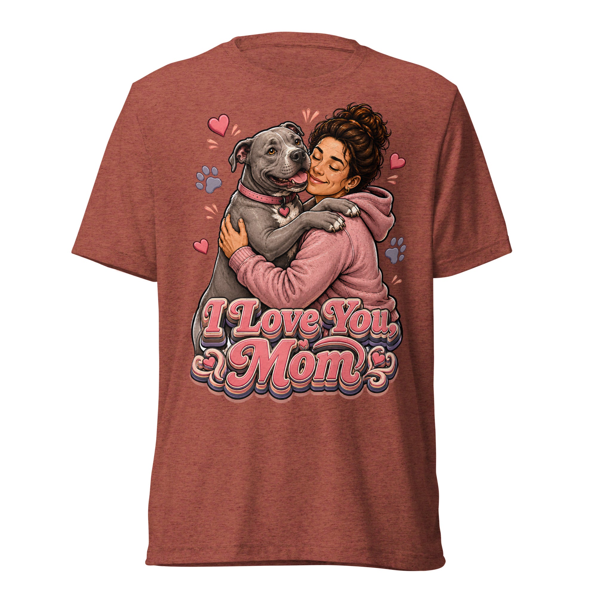 Pit Bull Mom T-Shirt - I Love You Mom Dog Lover Gift by printfluence.net