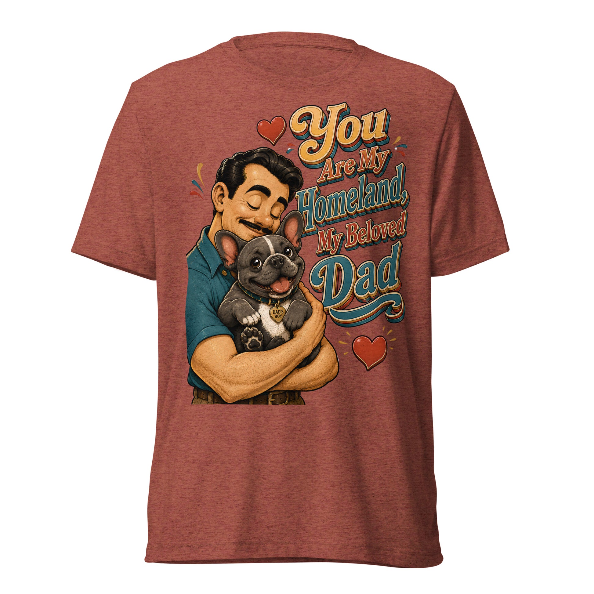 French Bulldog Dad Homeland Retro T-Shirt by printfluence.net
