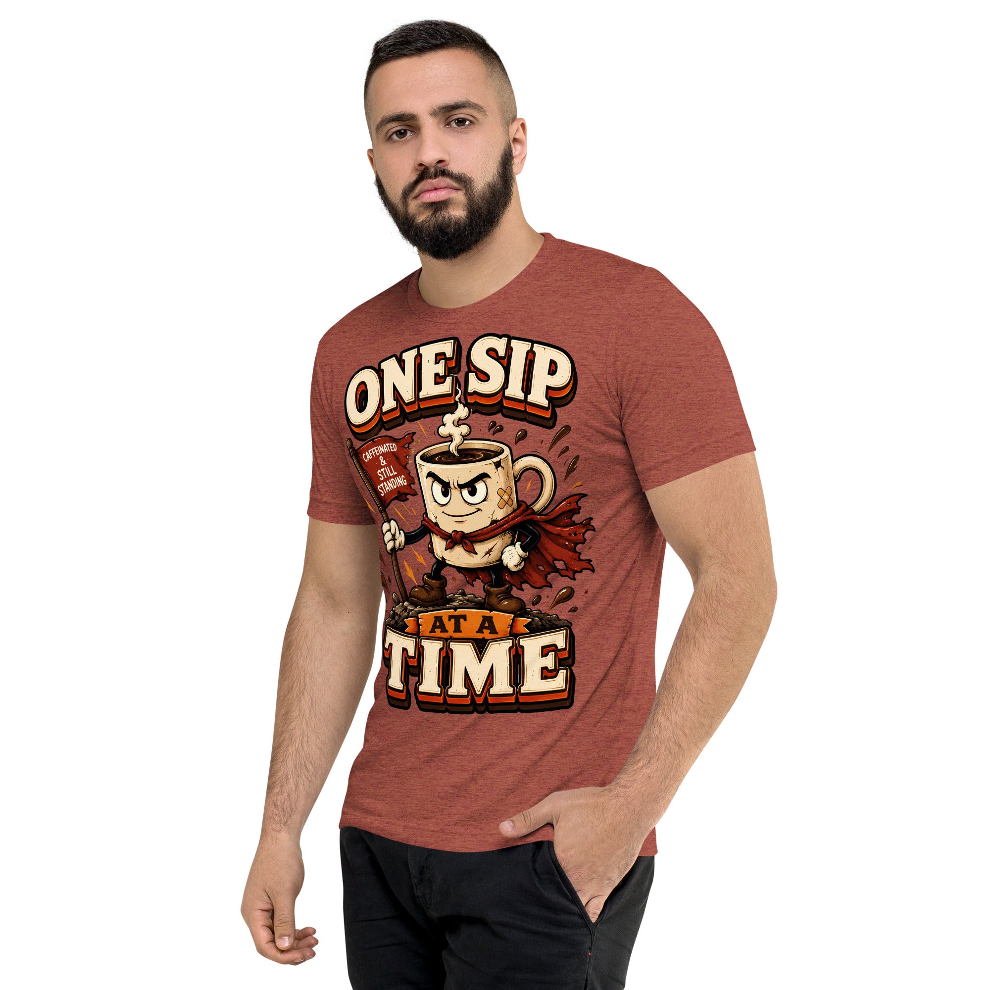 Coffee Lovers Short Sleeve Tee - One Sip At A Time! by printfluence.net