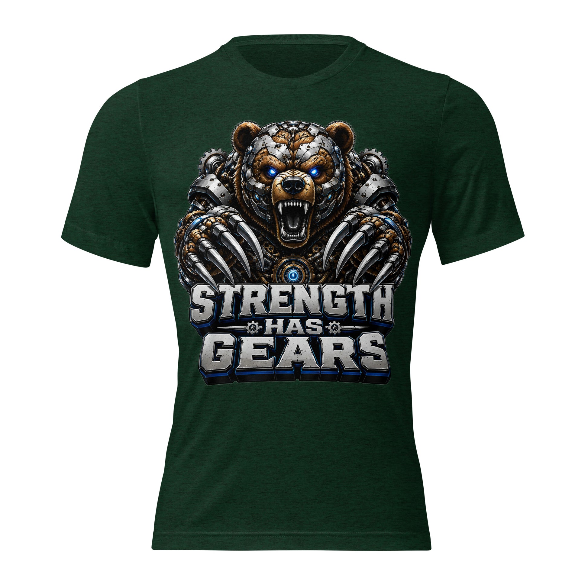 Short sleeve t-shirt - Strength Has Gears - Cybernetic Mecha Bear by printfluence.net