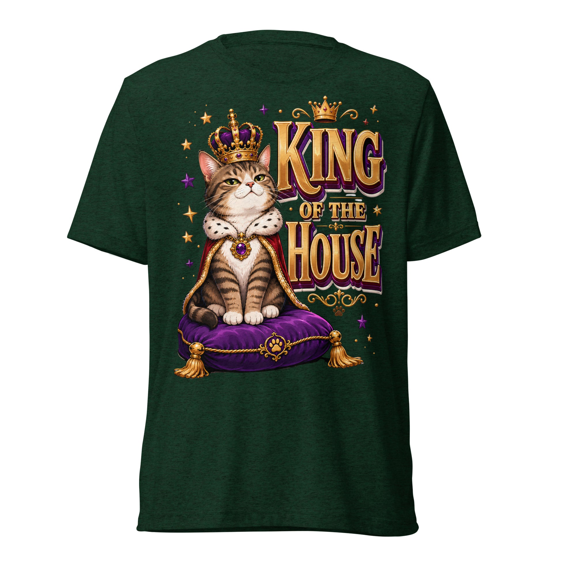 Short sleeve t-shirt - Elite King Of The House Cat - Premium Luxury Royal Feline Design by printfluence.net