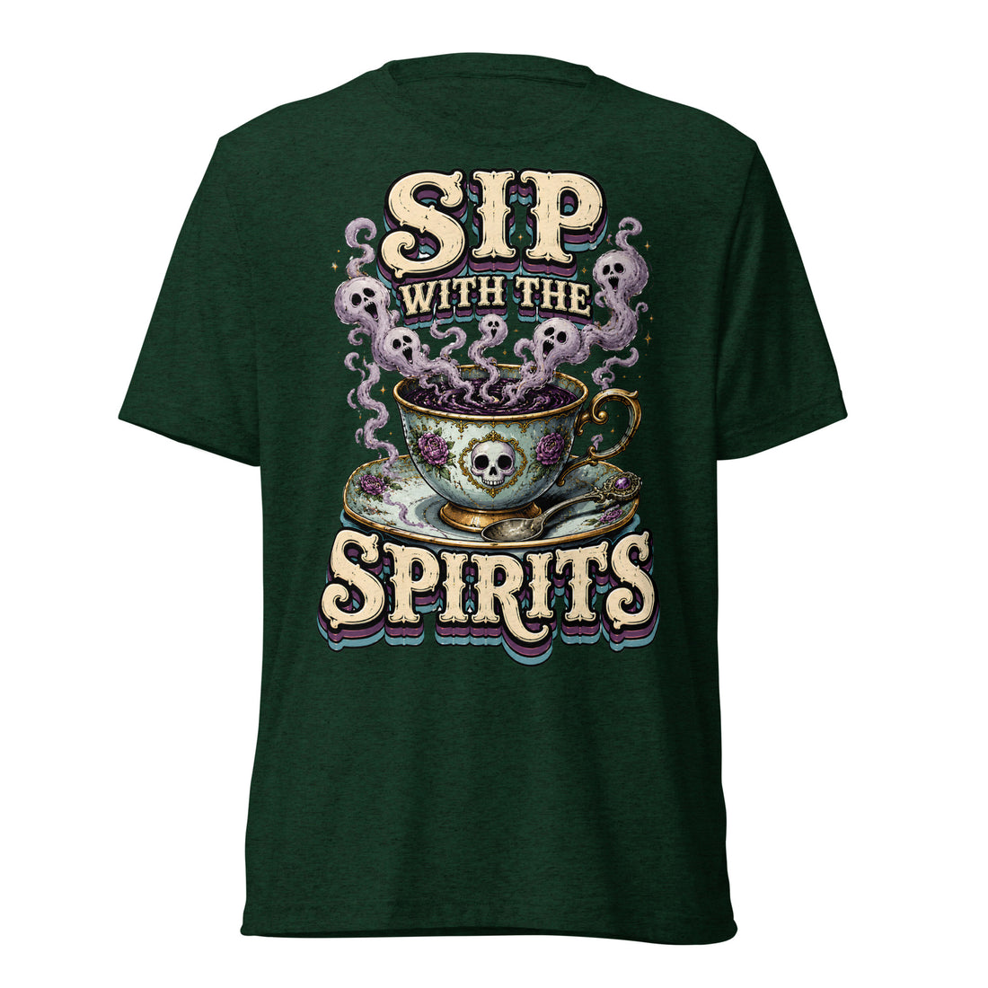 Sip with the Spirits T-Shirt - Gothic Horror & Mystery Tee by printfluence.net