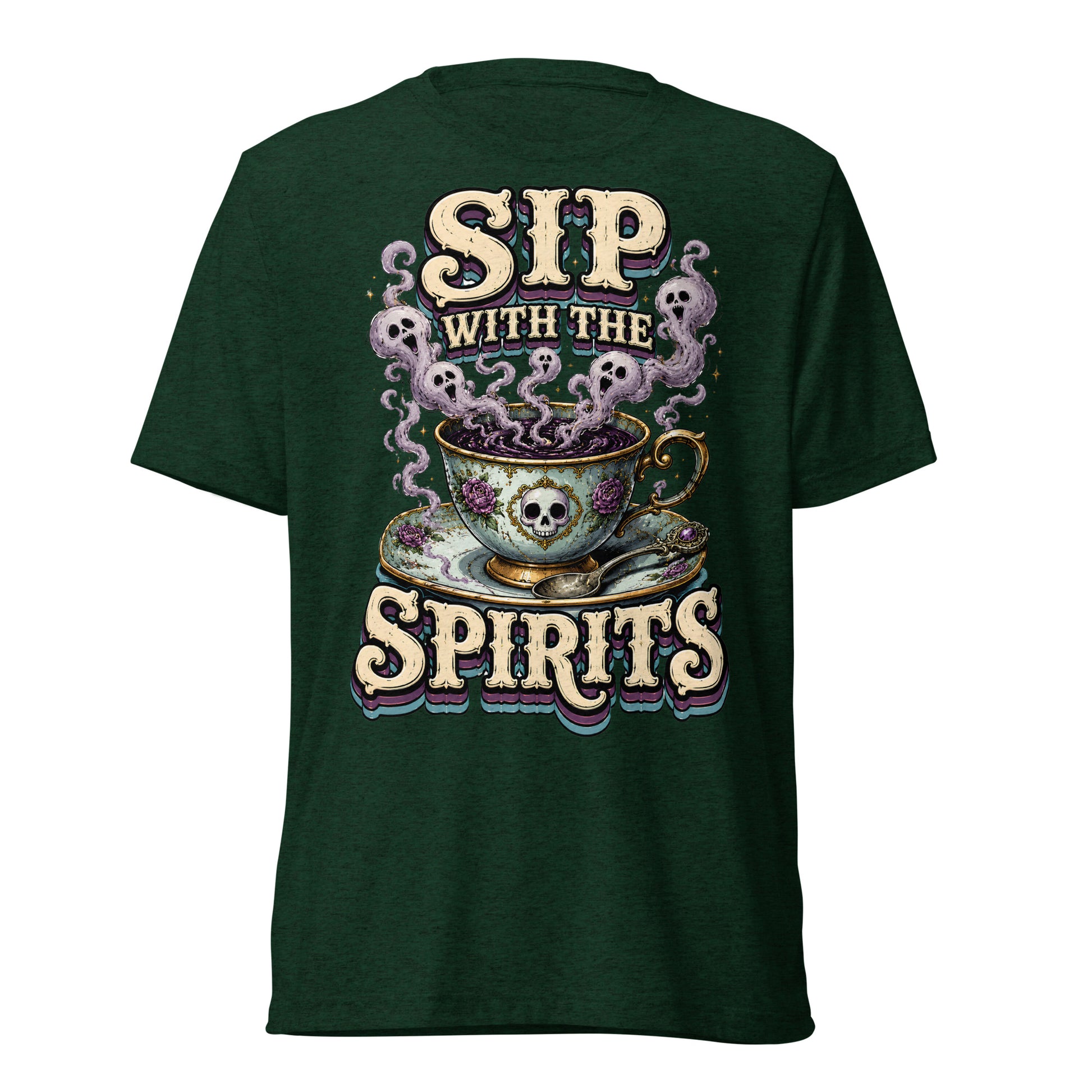 Sip with the Spirits T-Shirt - Gothic Horror & Mystery Tee by printfluence.net