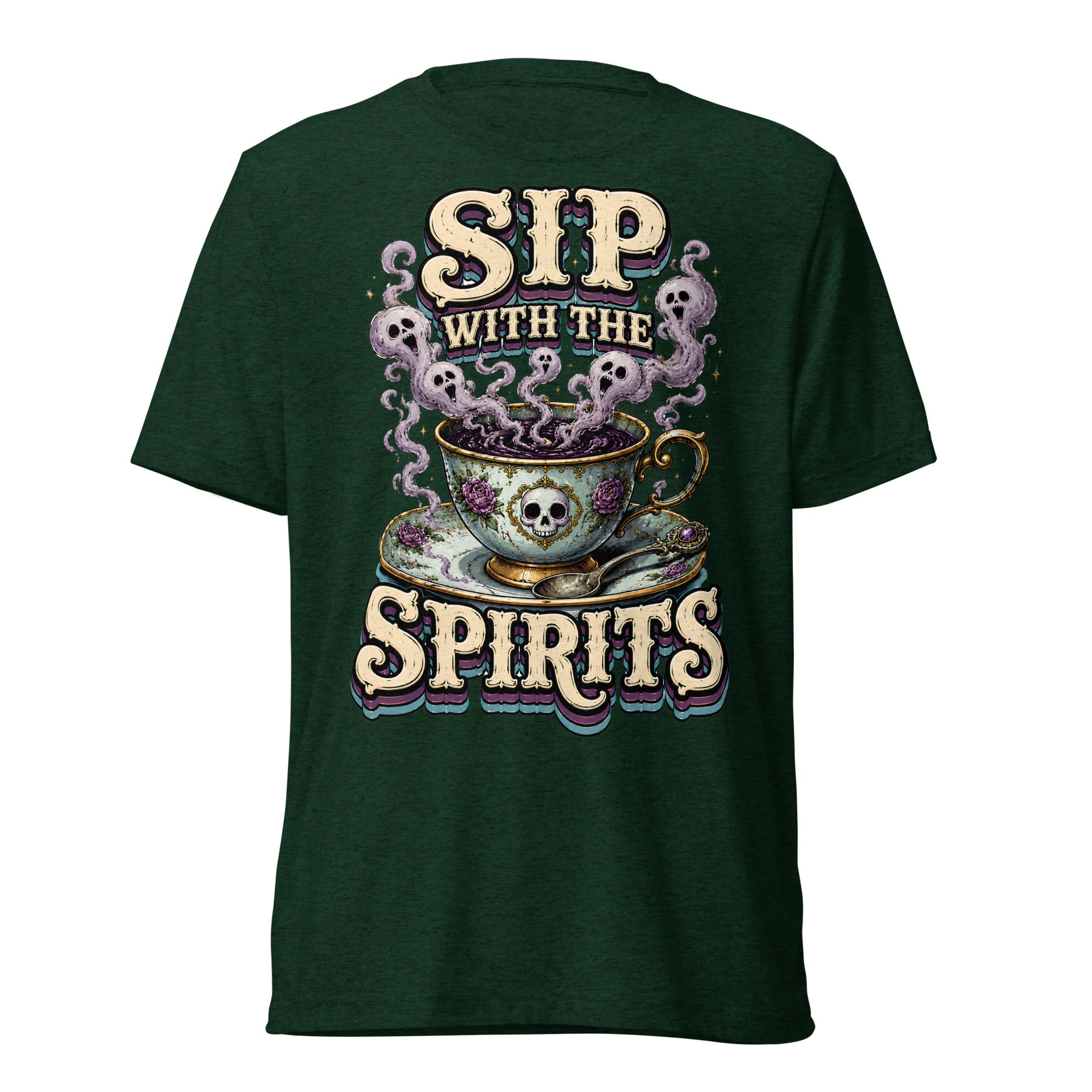 Sip with the Spirits T-Shirt - Gothic Horror & Mystery Tee by printfluence.net