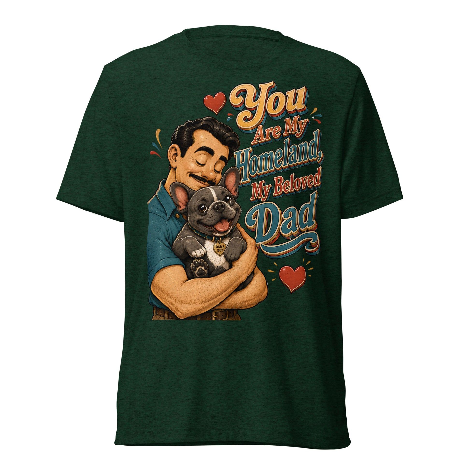 French Bulldog Dad Homeland Retro T-Shirt by printfluence.net