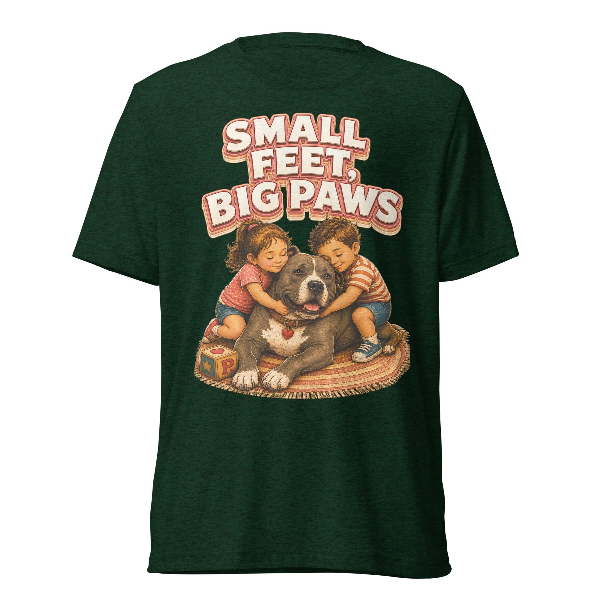 Pitbull Lovers Short Sleeve Tee - Small Feet Big Paws by printfluence.net