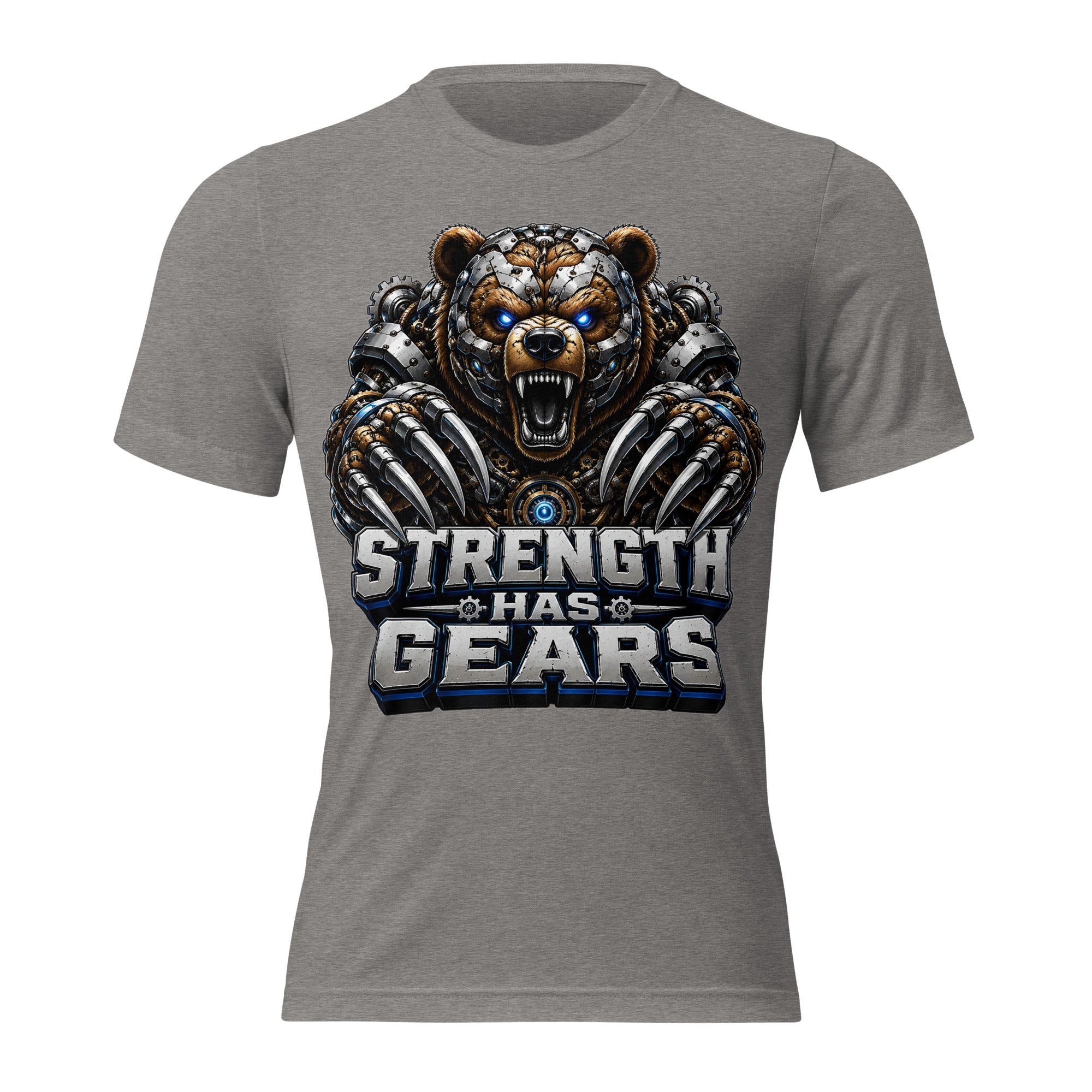 Short sleeve t-shirt - Strength Has Gears - Cybernetic Mecha Bear by printfluence.net