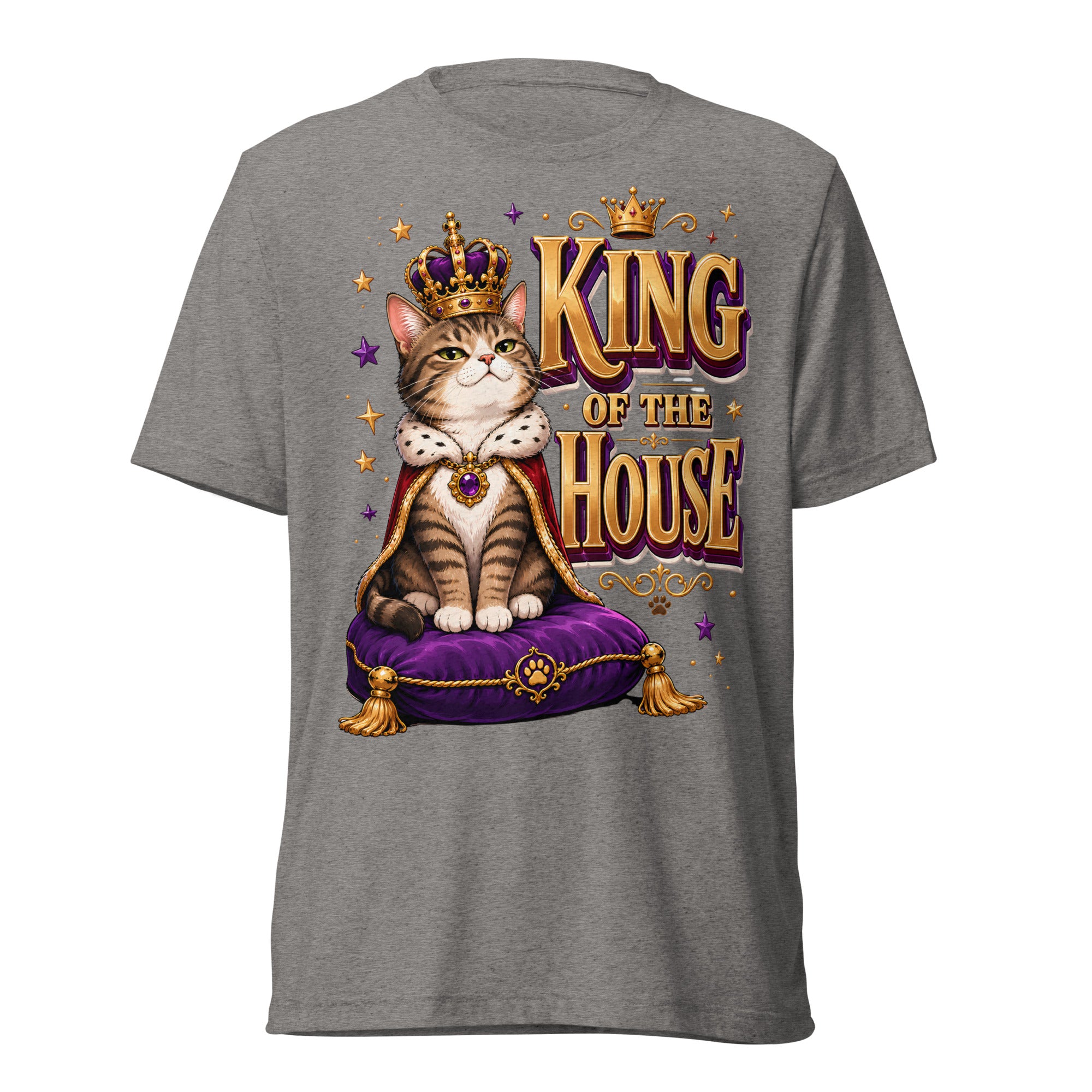 Short sleeve t-shirt - Elite King Of The House Cat - Premium Luxury Royal Feline Design by printfluence.net