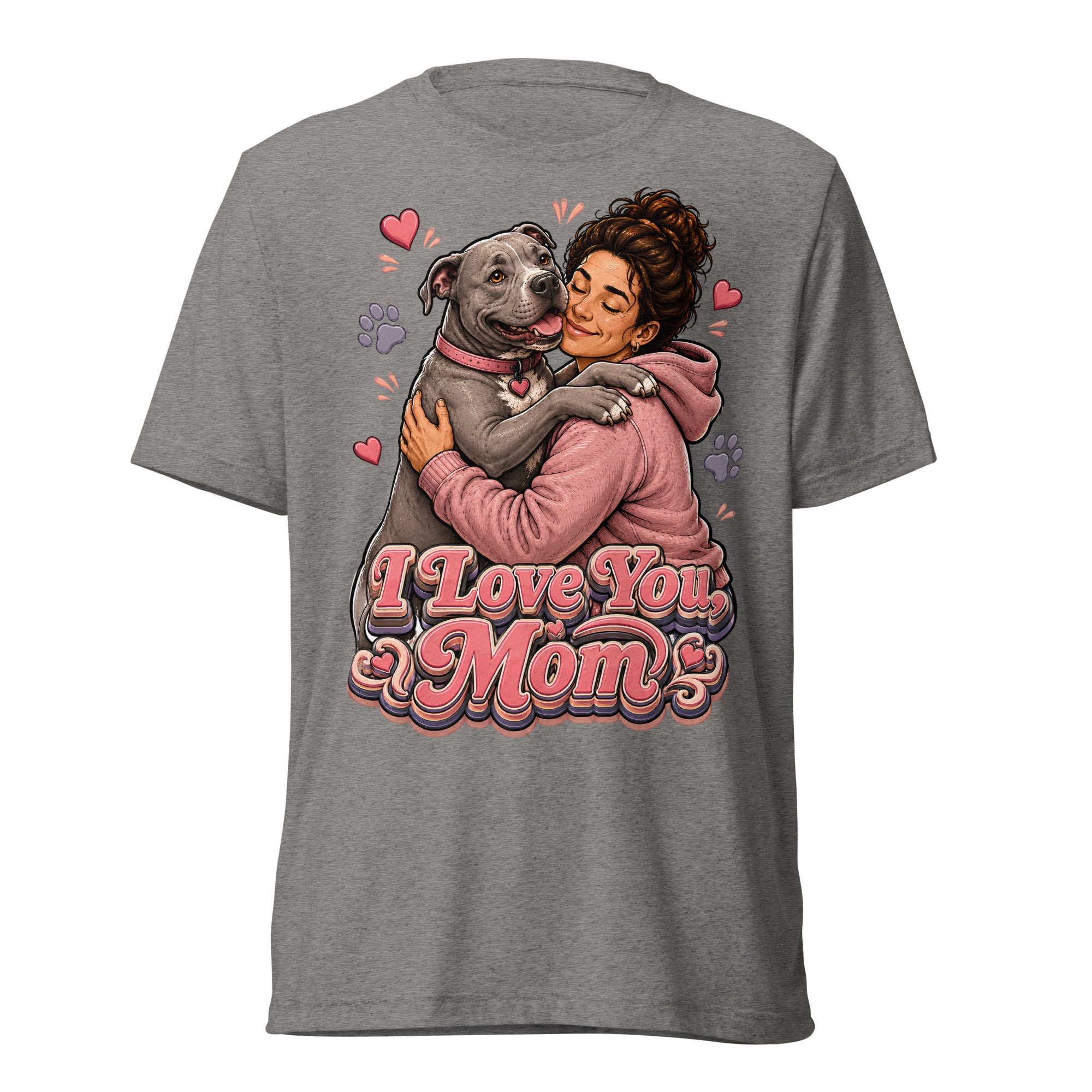 Pit Bull Mom T-Shirt - I Love You Mom Dog Lover Gift by printfluence.net