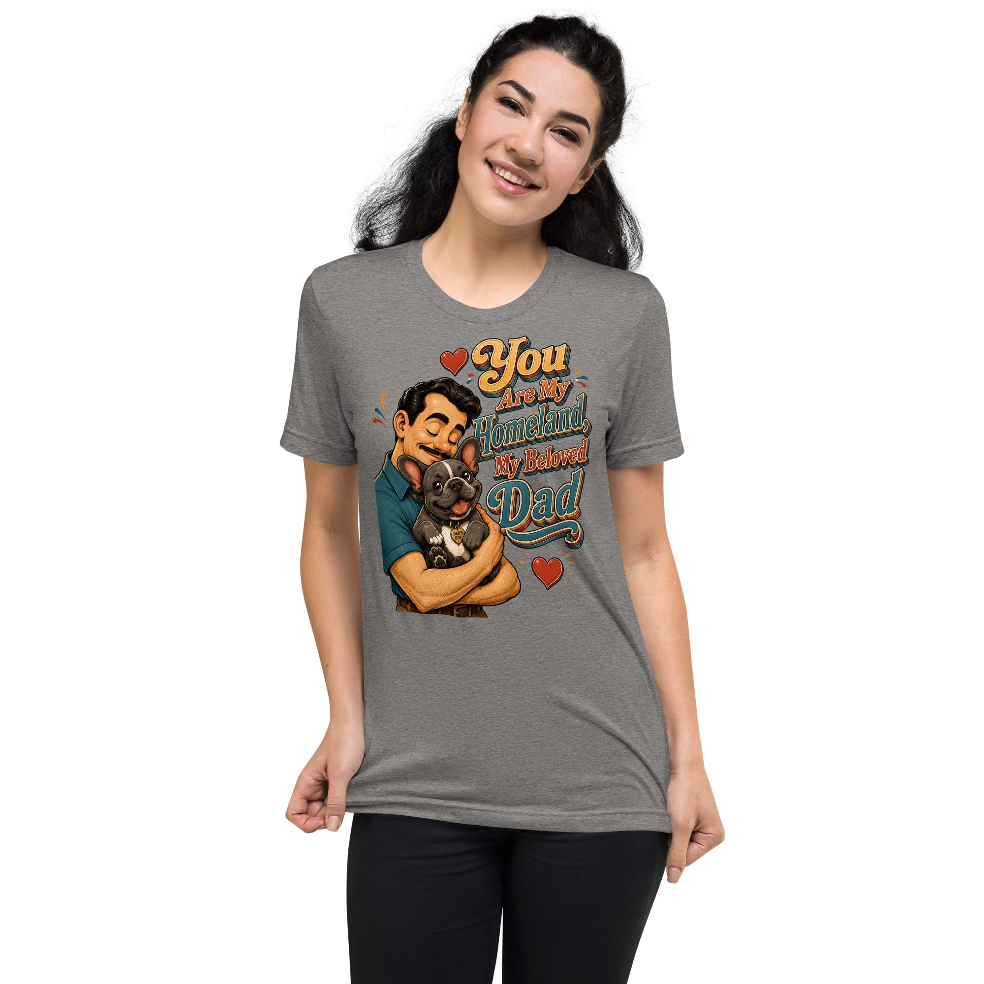 French Bulldog Dad Homeland Retro T-Shirt by printfluence.net